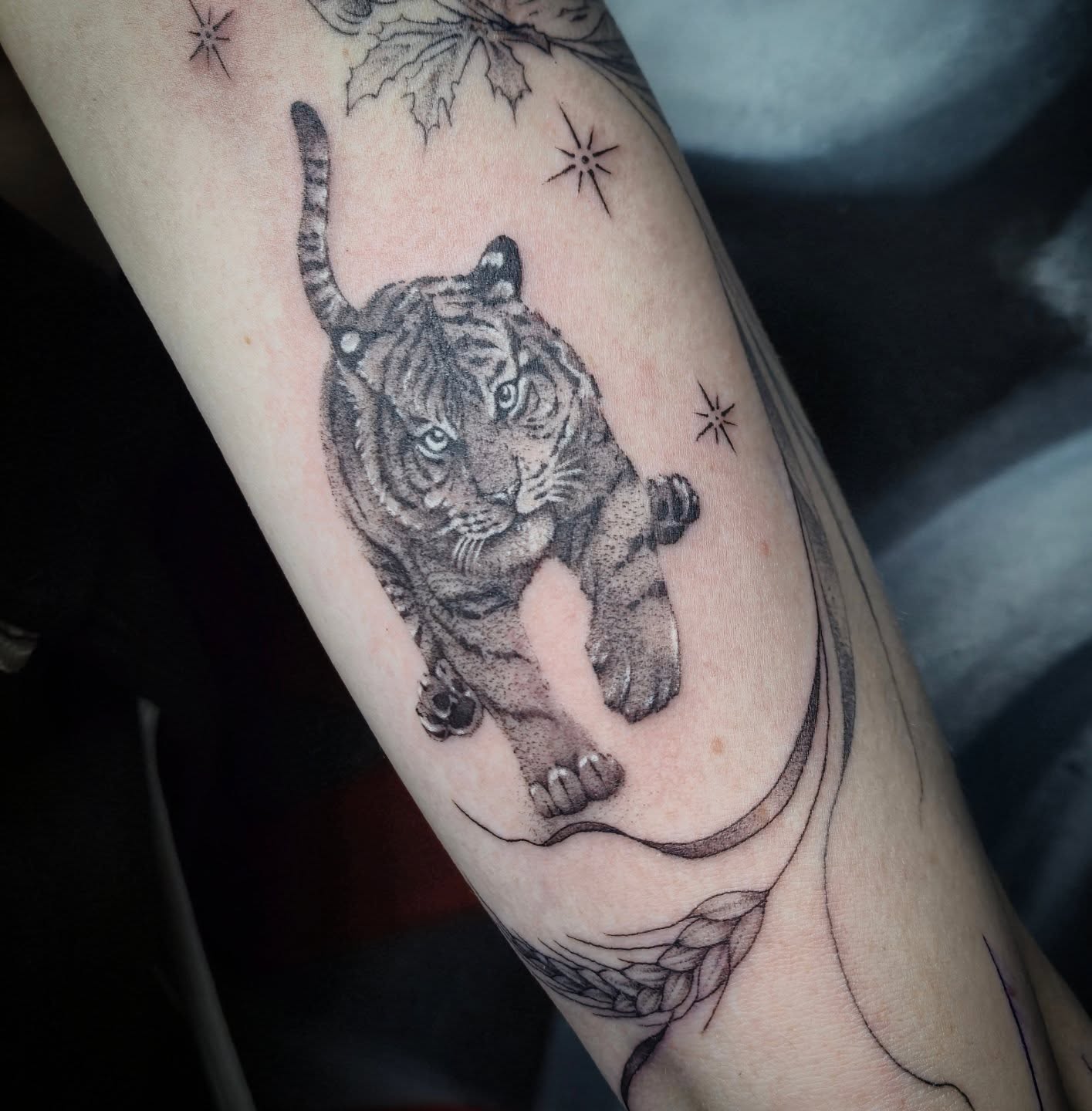 Tiger realism tattoo on the forearm by Тату Херсон _ Kherson tattoo, Kherson