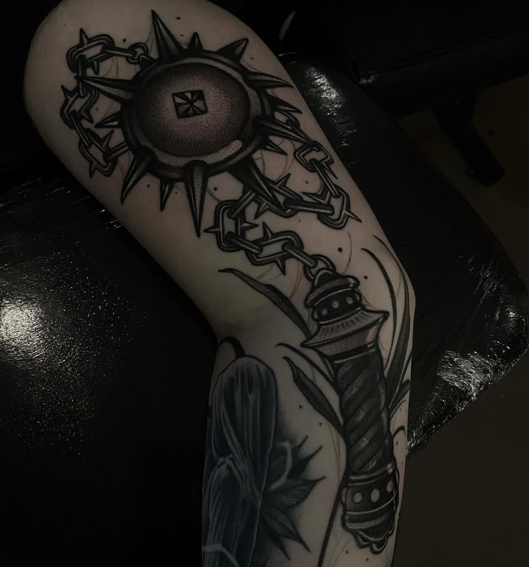 Tattoo by @taylorelizabethtattoos — black_and_grey, dark_realism