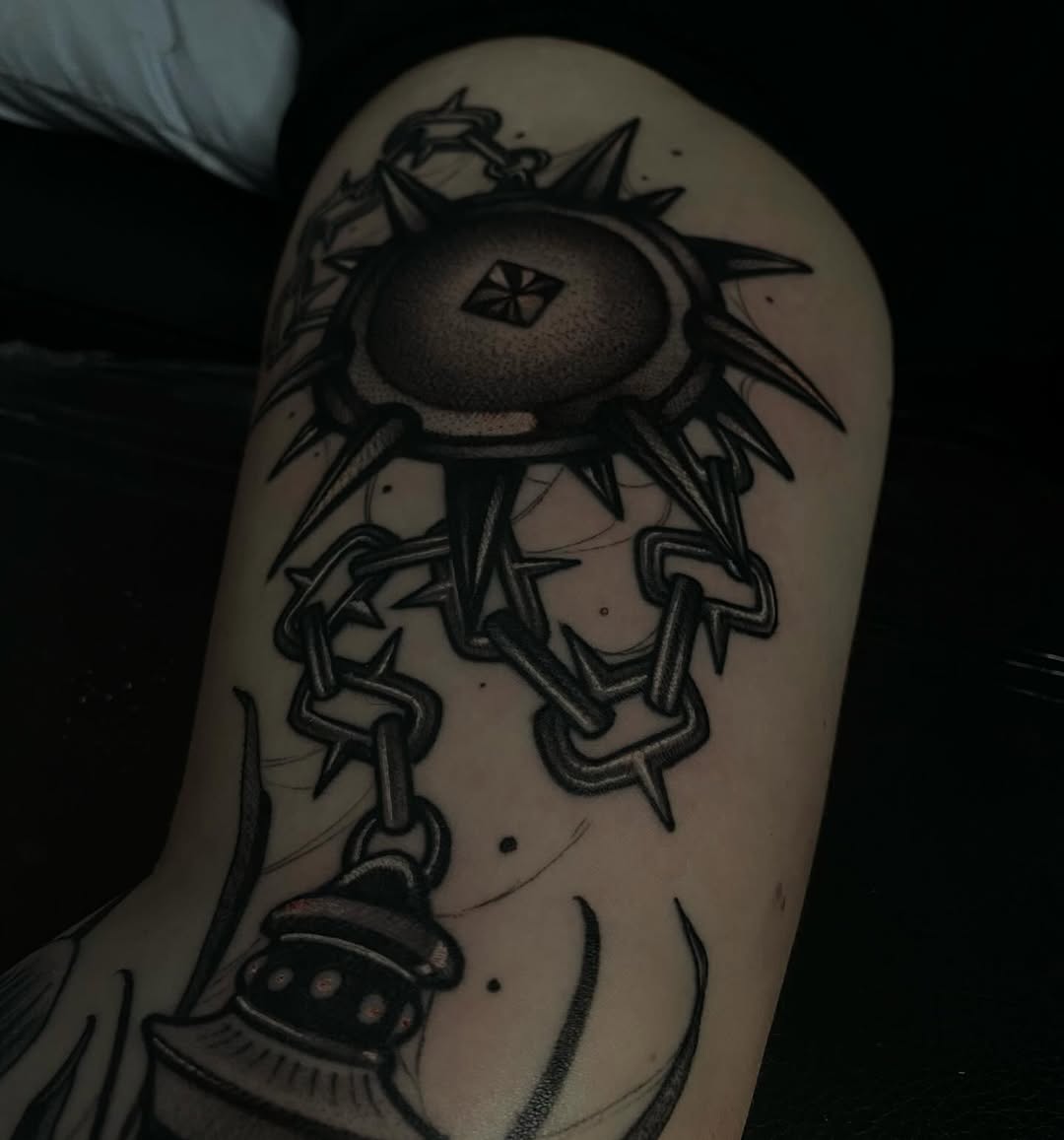 Tattoo by @taylorelizabethtattoos — black_and_grey, dark_realism
