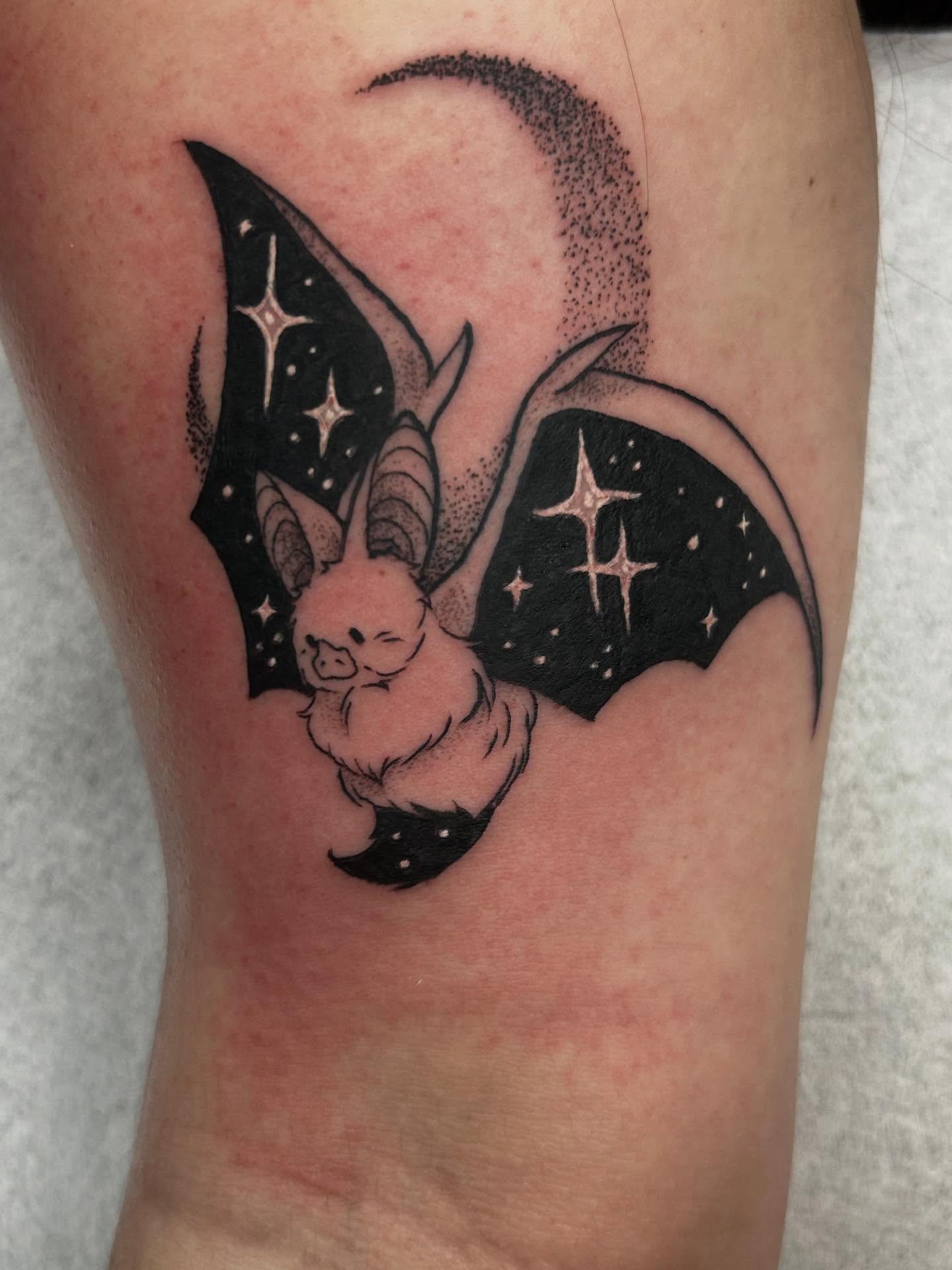 Tattoo by @trashboattattoos — dotwork