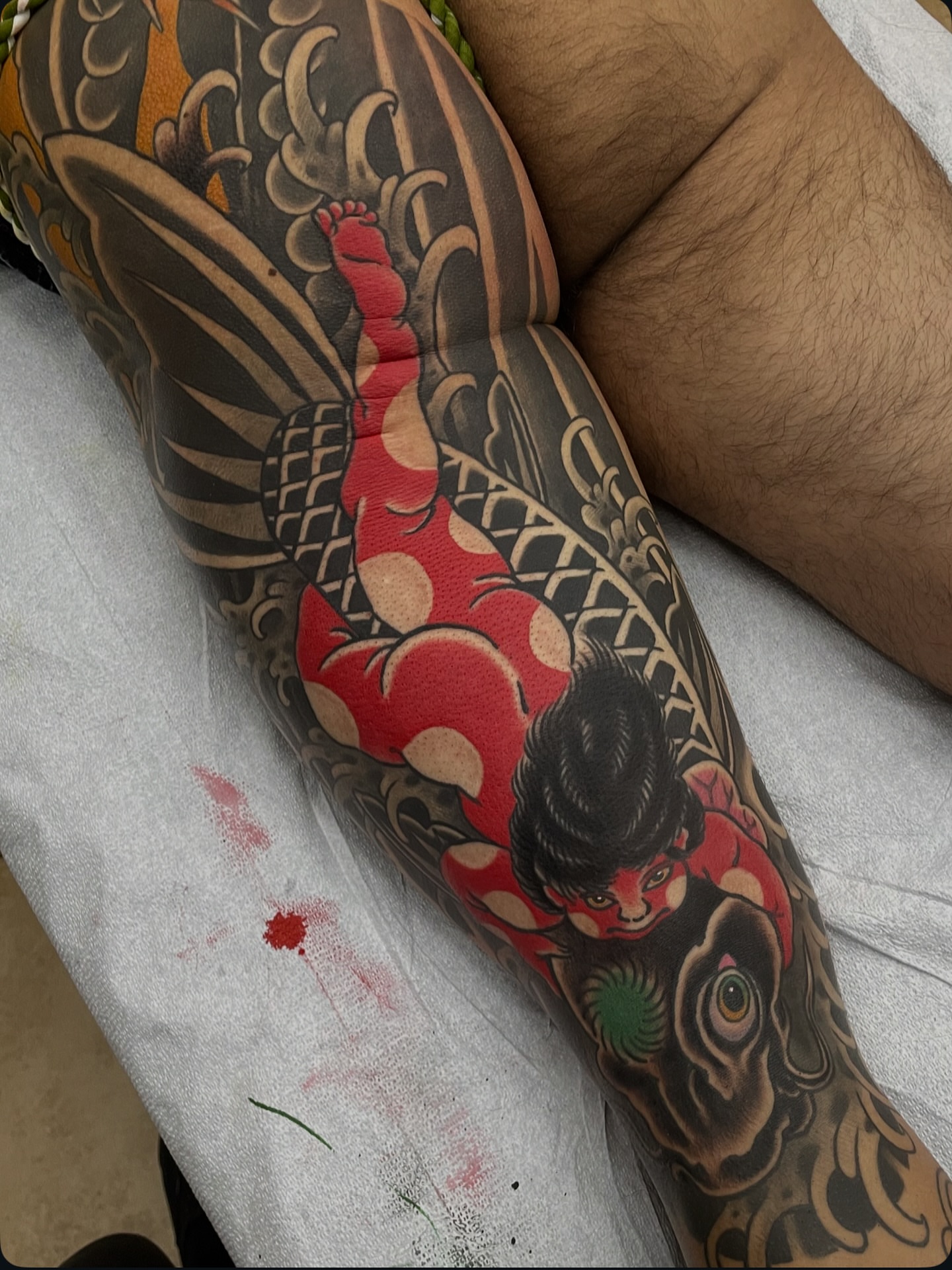 Geisha japanese irezumi tattoo on the forearm by Frank Mostek