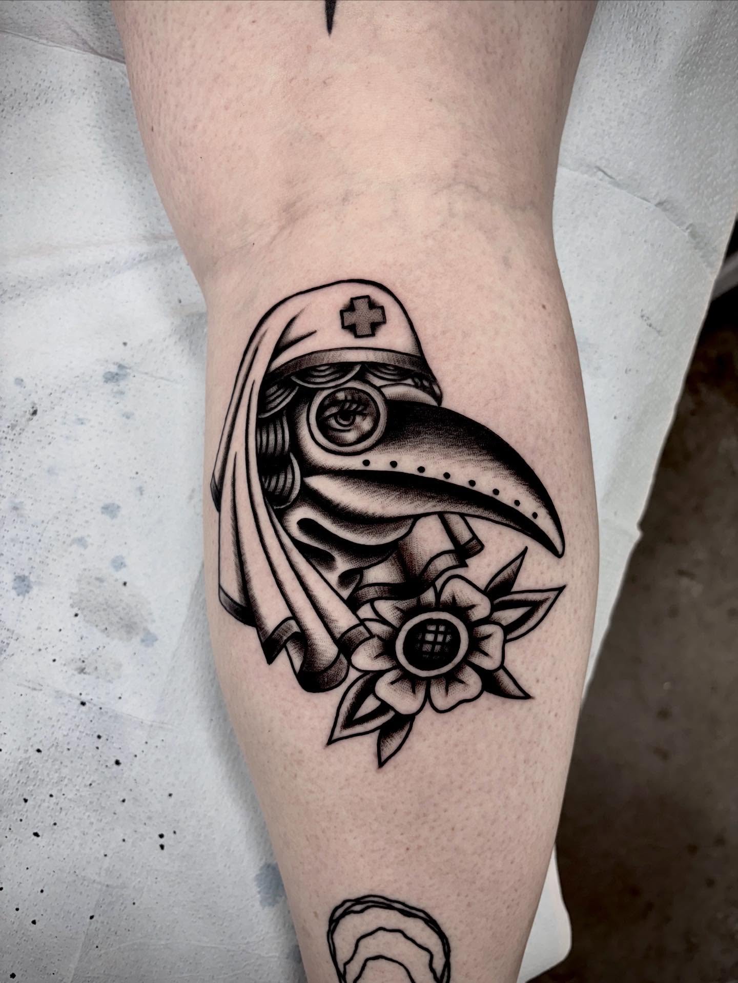 Tattoo by @dougvon_tattoos — black_and_grey