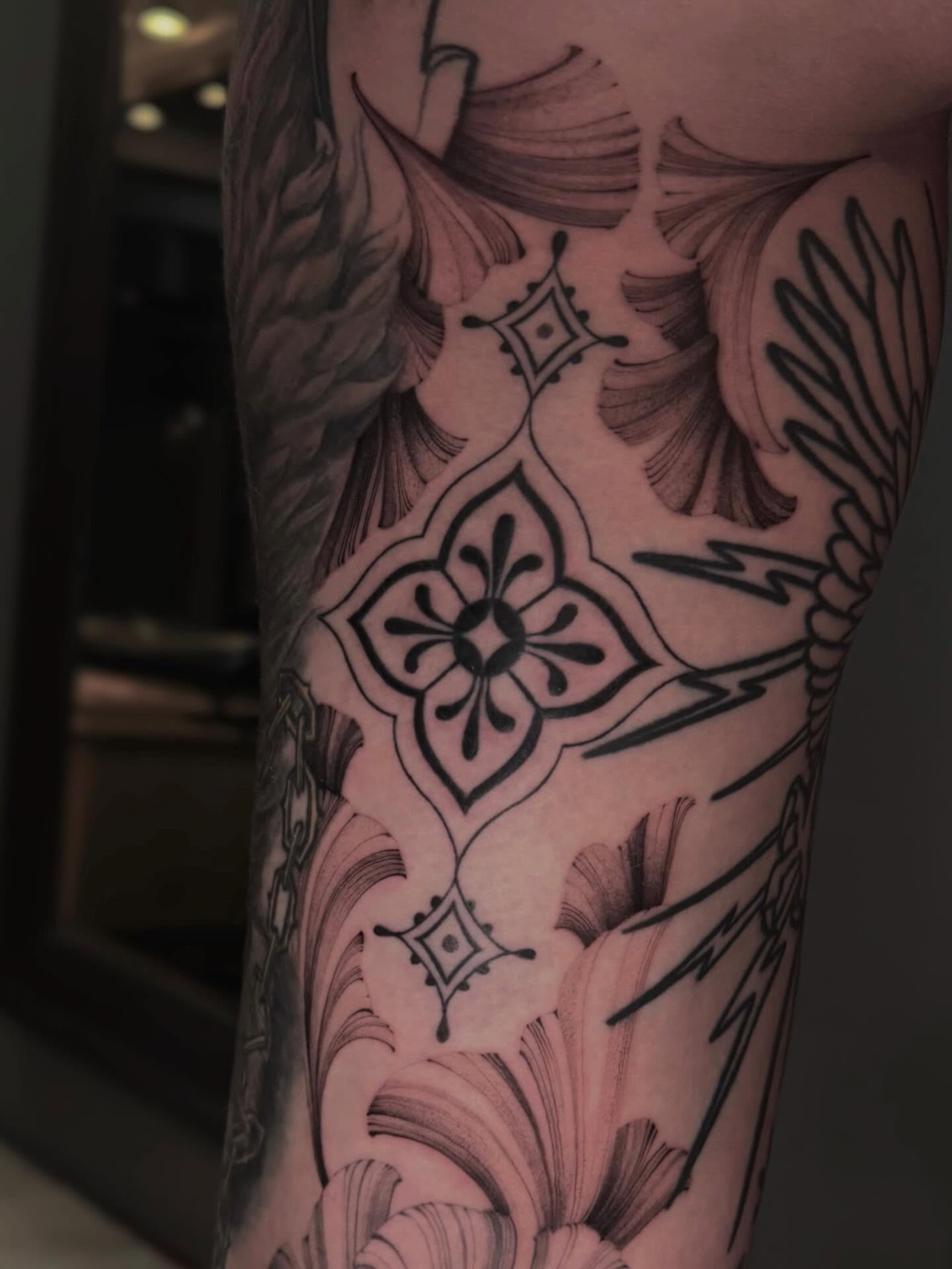 Tattoo by @blacklambx — geometric