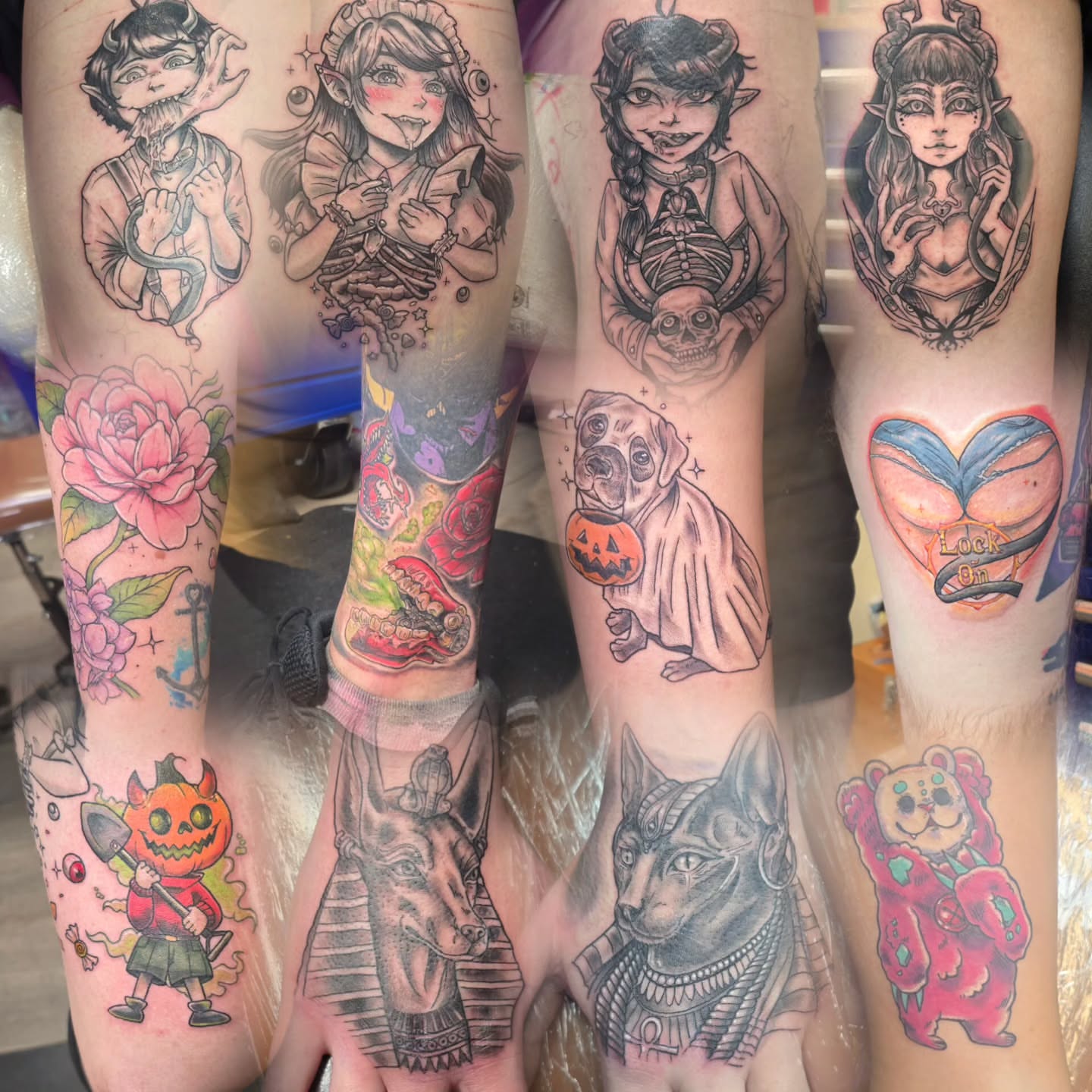 Tattoo by @foxkidstattoos — american_traditional, dotwork