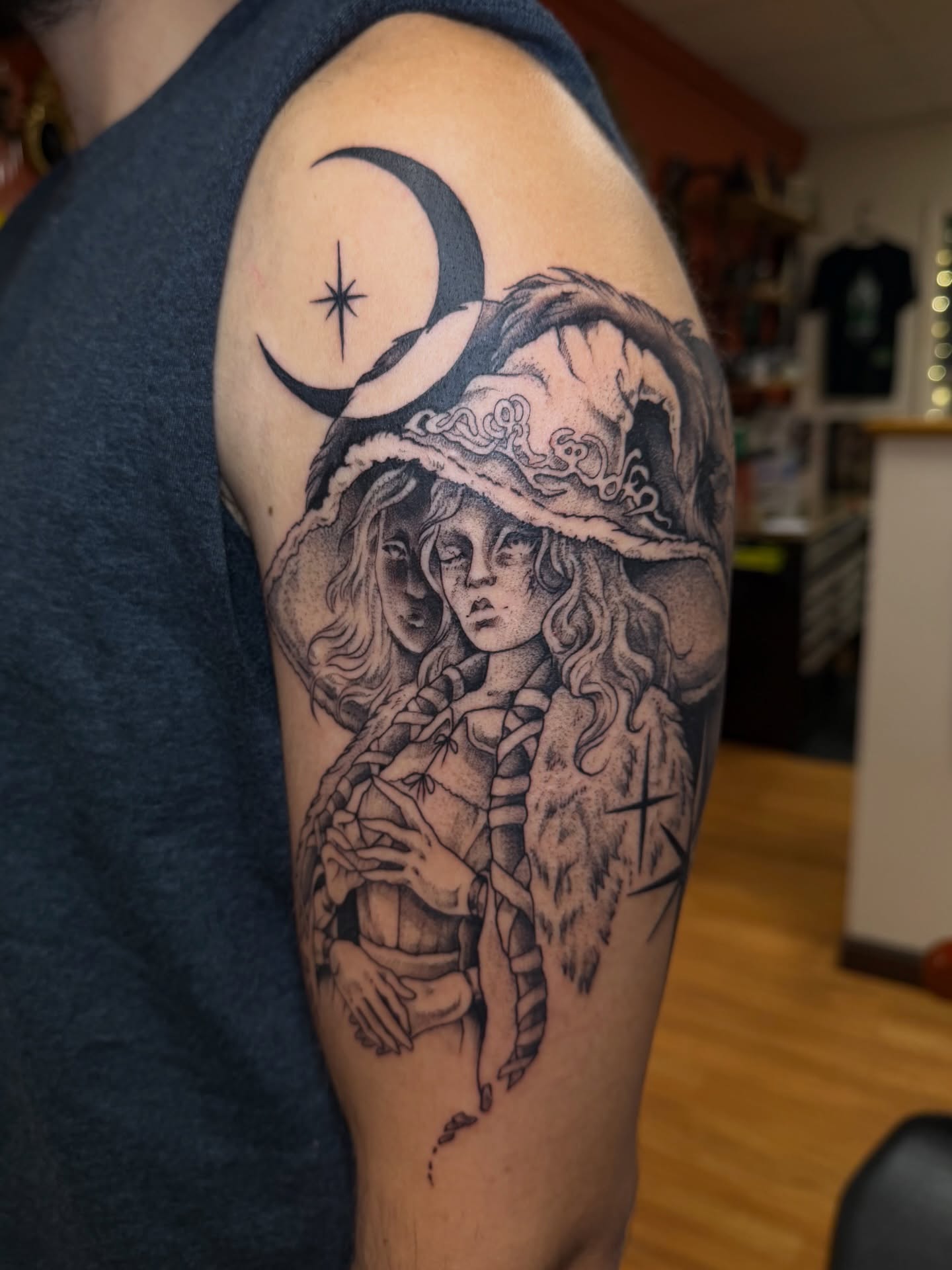 Witch realism tattoo on the forearm by Gianna Calisi