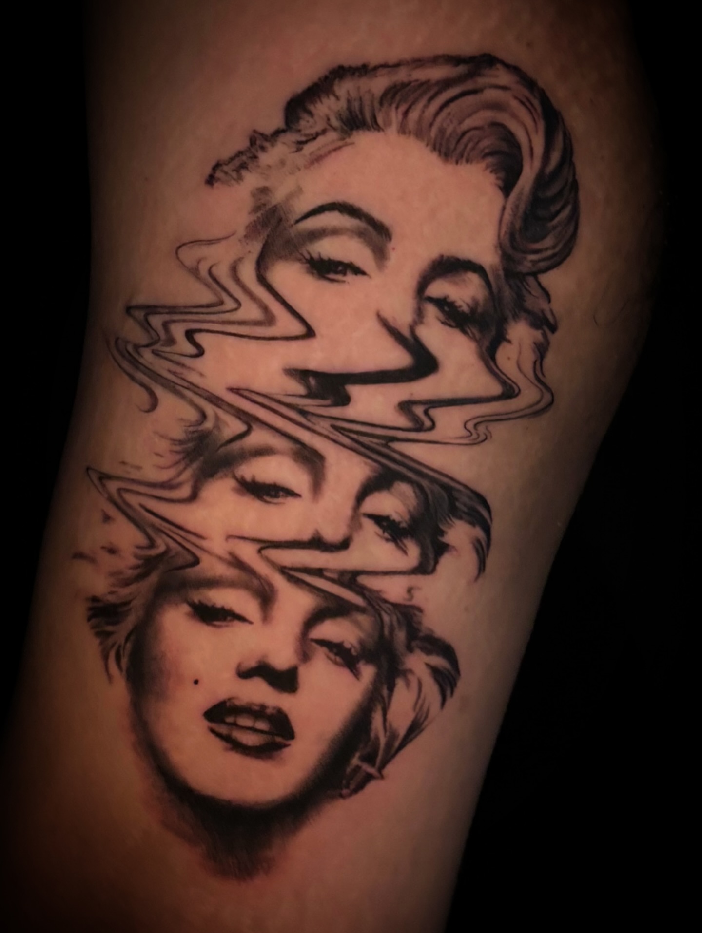 Marilyn Monroe realism tattoo on the forearm by Tattoos by Marcy