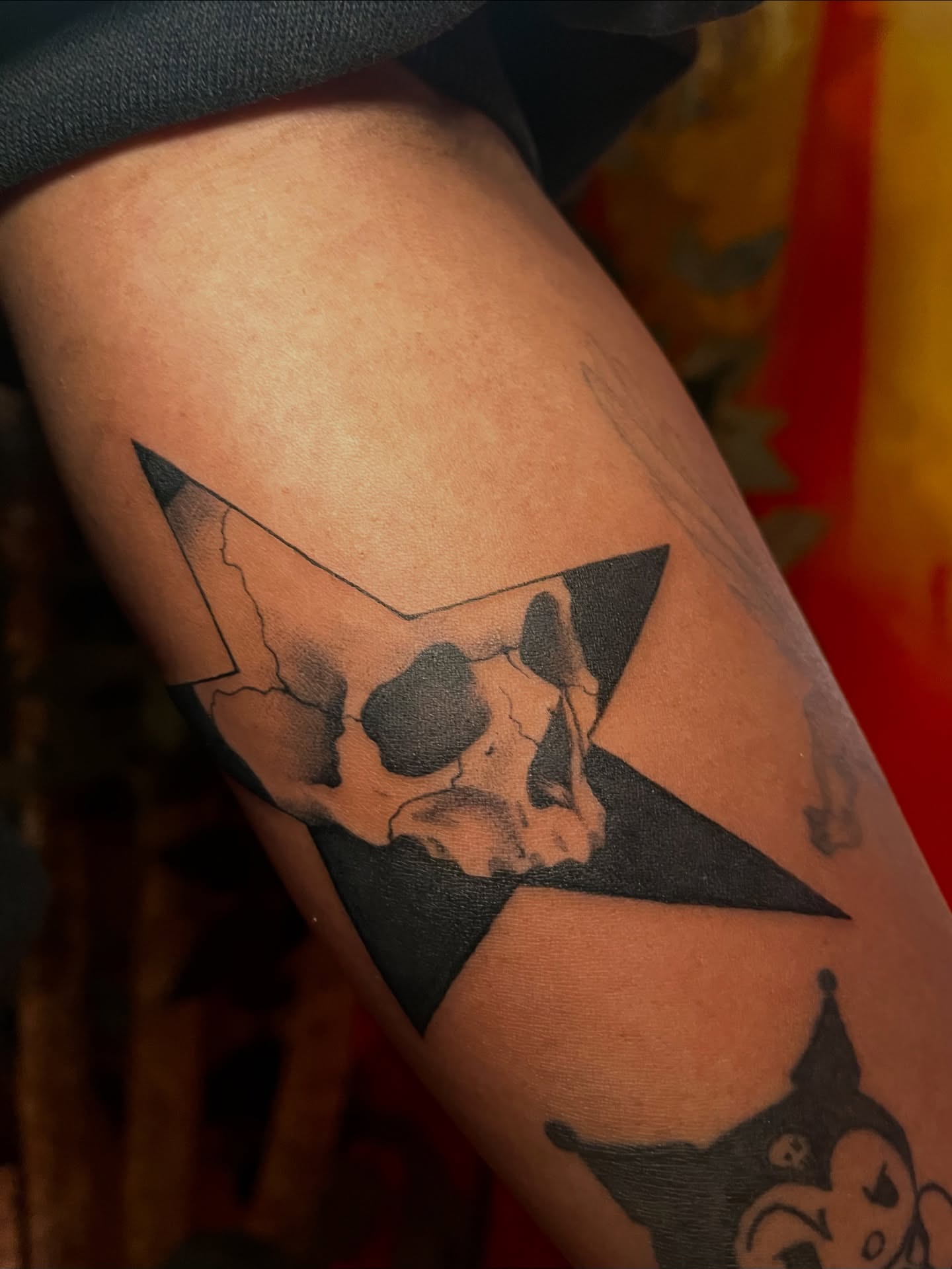 Skull black and grey tattoo on the forearm by Zoe Phan, Richmond, Virginia