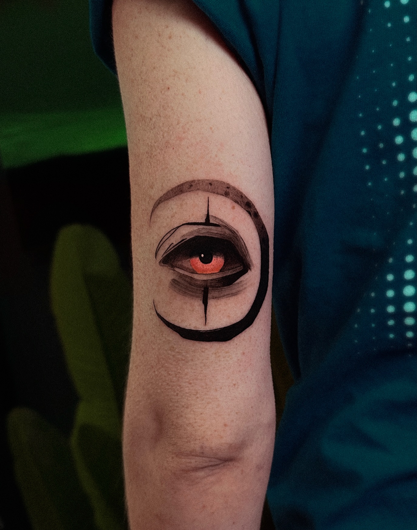 Eye geometric tattoo on the forearm by Tattoo Artist 👩🏻‍🎨 ATX