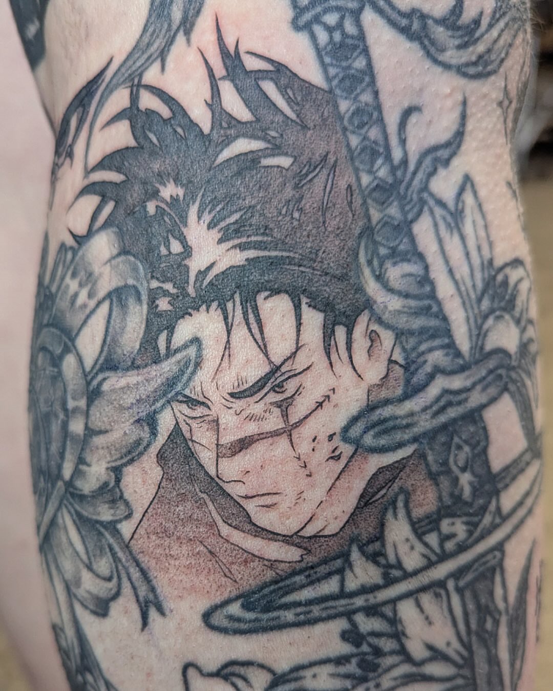 Tattoo by @lepus_tattoos — black_and_grey, dotwork