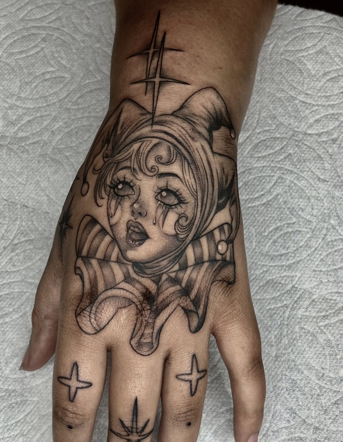 Doll realism tattoo on the hand by Silvia :)