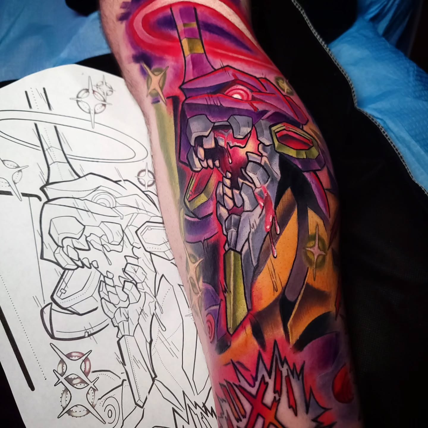 Mecha geometric tattoo on the forearm by 💢 Anime  & 🗡 Neo Traditional    💥 Marc