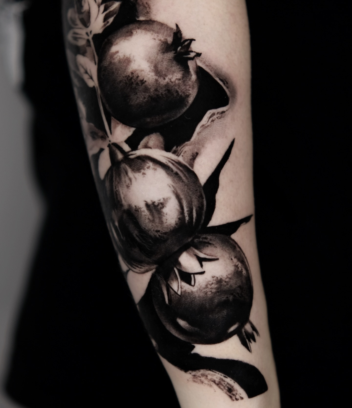 Pomegranates realism tattoo on the forearm by 𝐌𝐀𝐊𝐒𝐈𝐌 𝐏𝐀𝐓𝐑𝐈𝐂𝐊