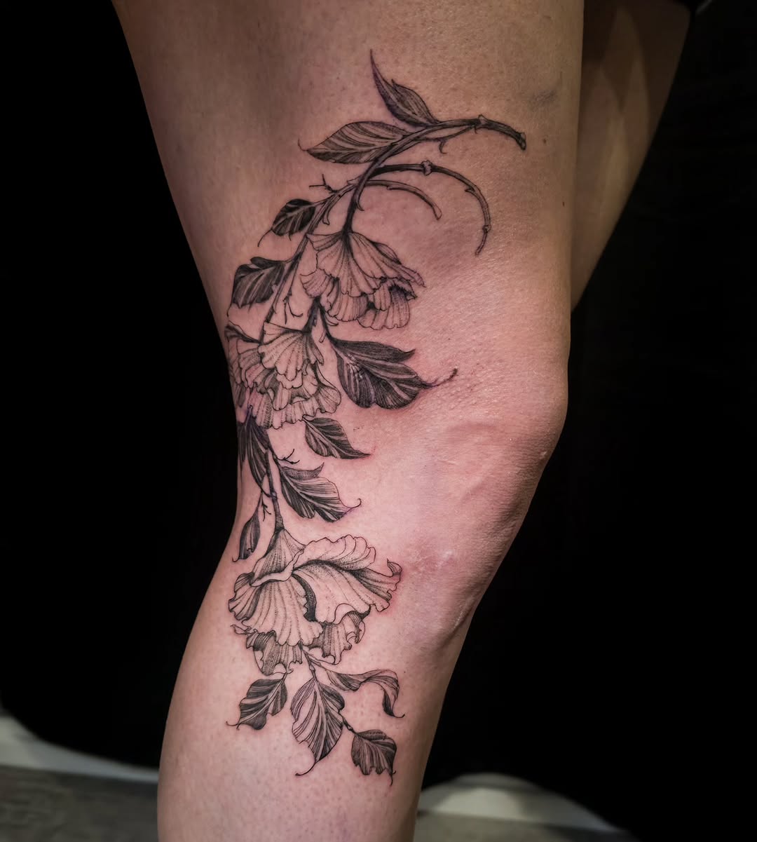 Tattoo by @quiet_rebel_artistry โ fine_line, black_and_grey