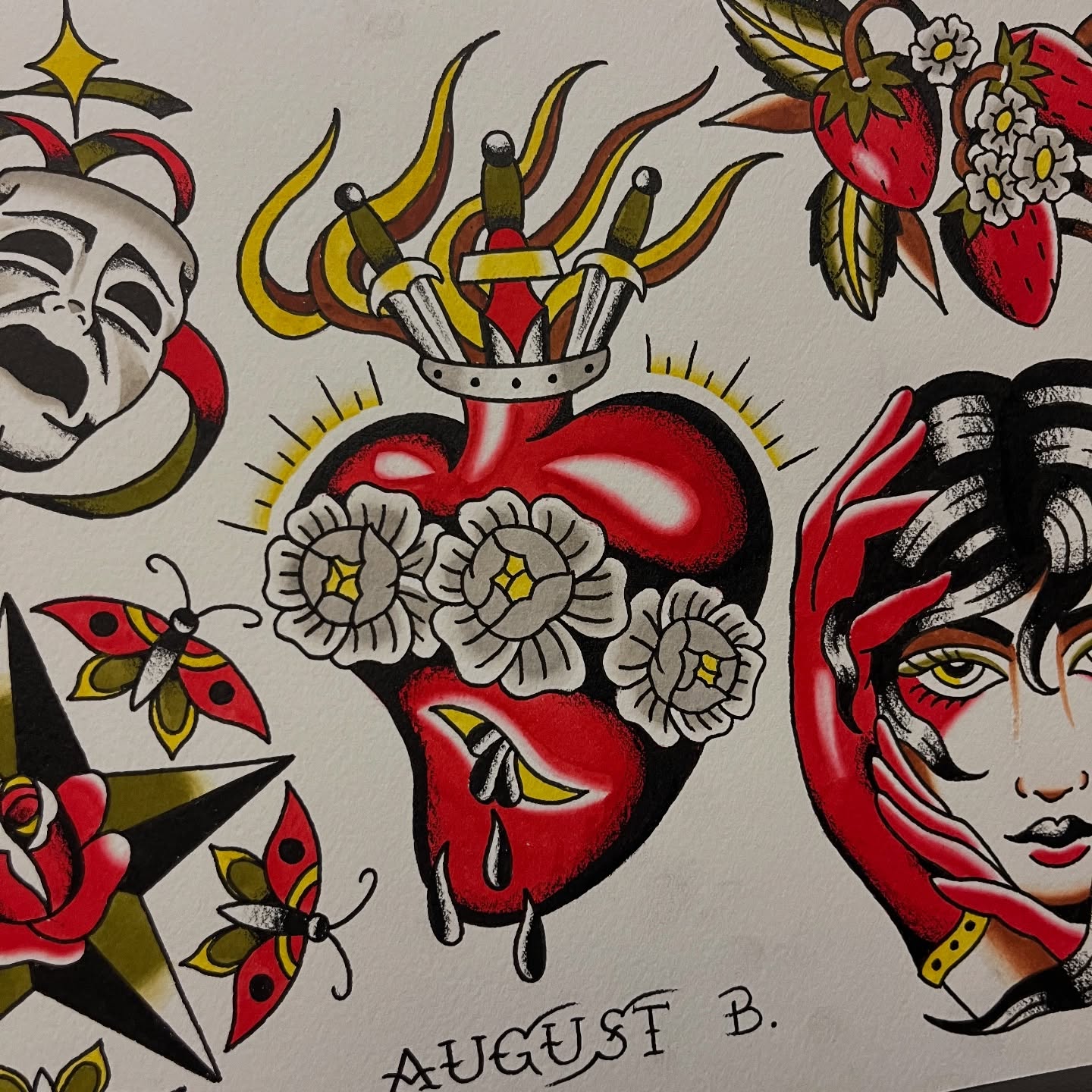 Heart with crown American traditional tattoo by August B., Renton, Washington
