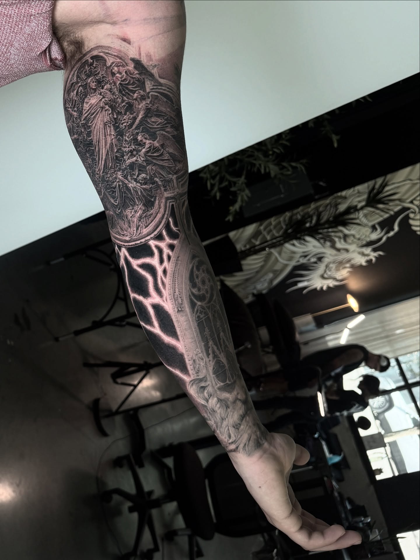 Tattoo by @everonwardink — black_and_grey, realism