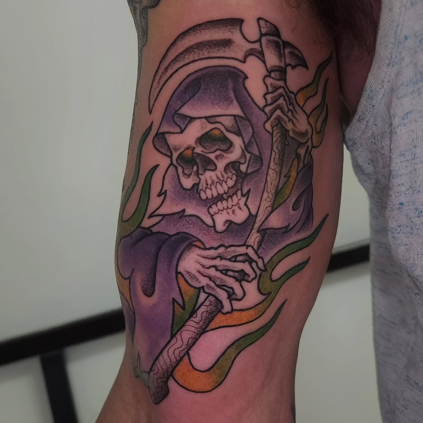 Tattoo by @dripping_moustache — dotwork, realism
