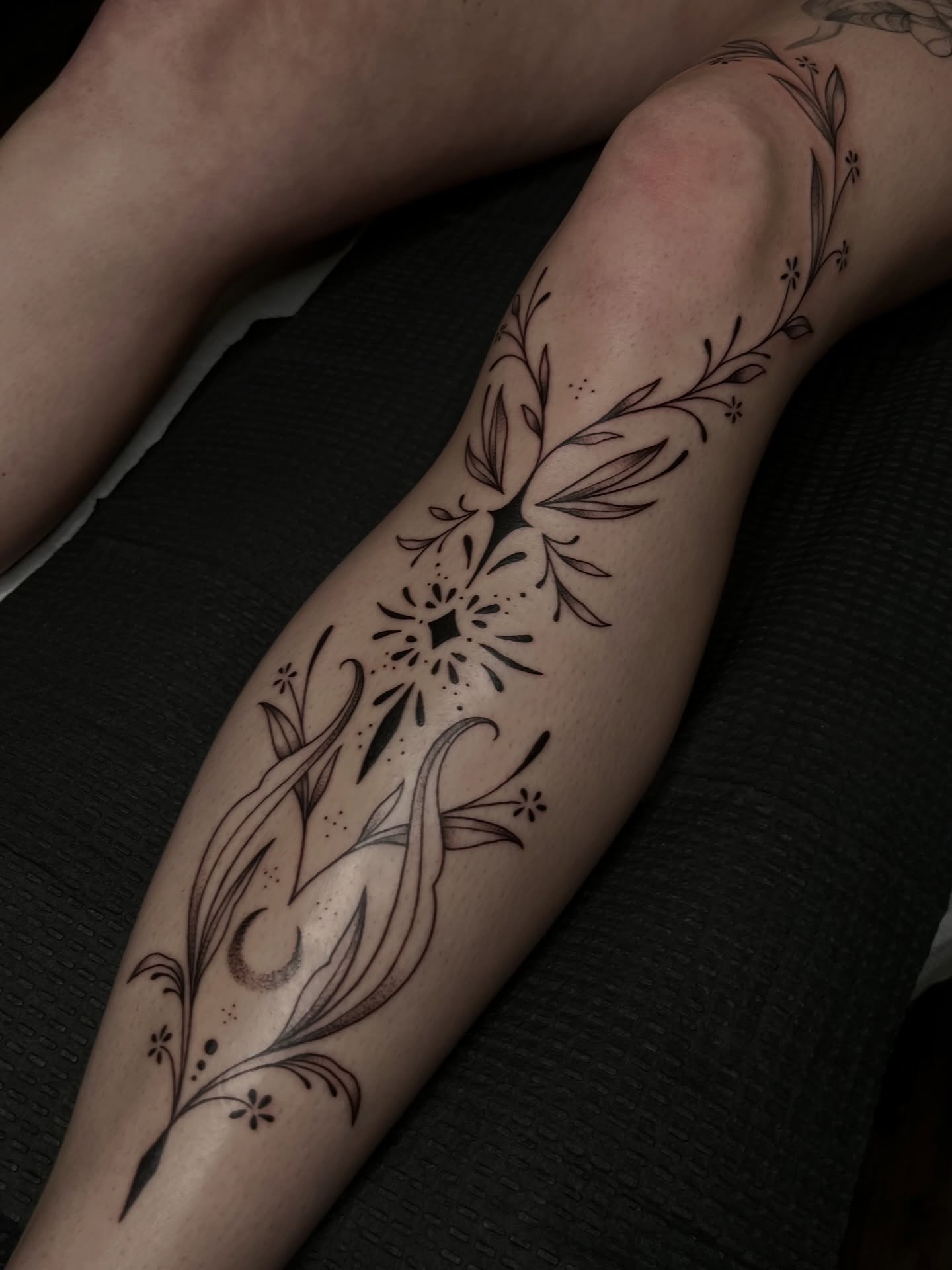 Floral design black and grey tattoo on the forearm by ✩gracie ⋆｡°✩
