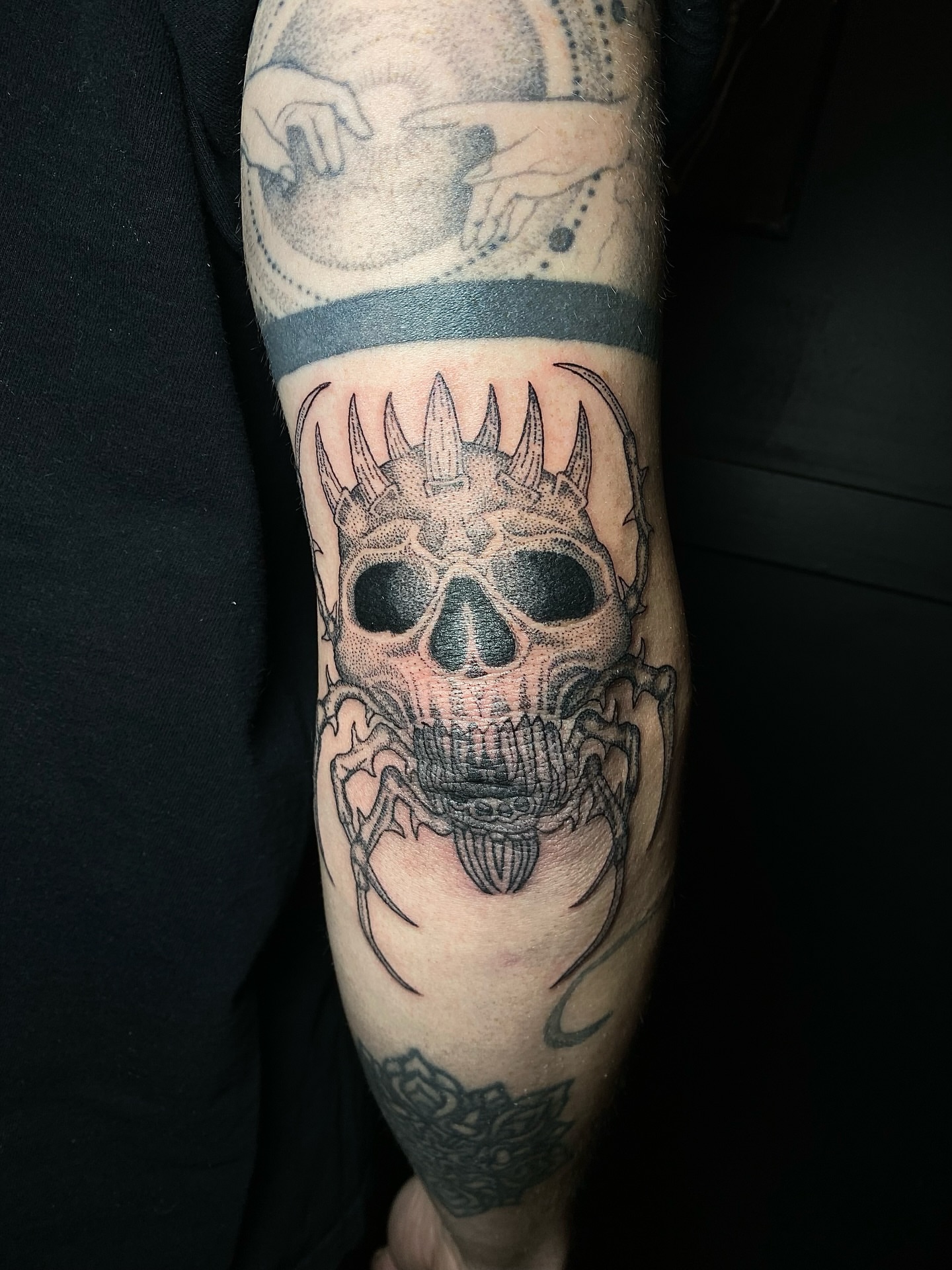 Skull realism tattoo on the forearm by Cherry Jane 🍒