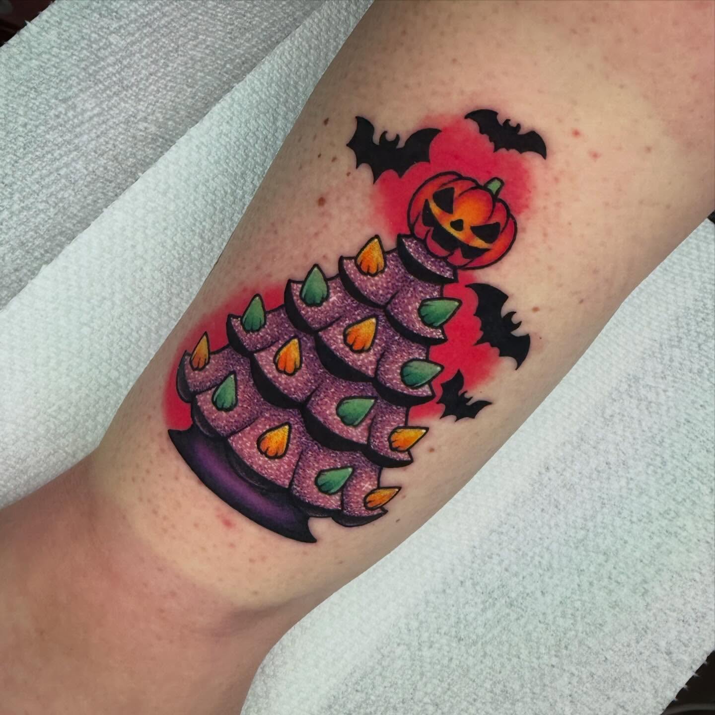Pumpkin turtle American traditional tattoo on the forearm by πΈπππππππ πΈππππππππ, Bel Air, Maryland