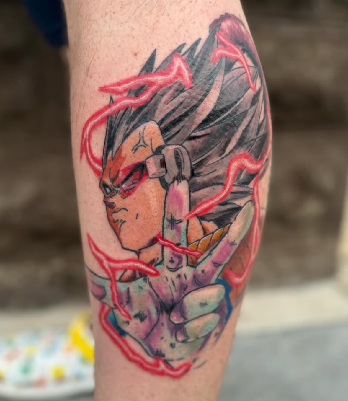 Dragon ball character anime tattoo on the forearm by Vega