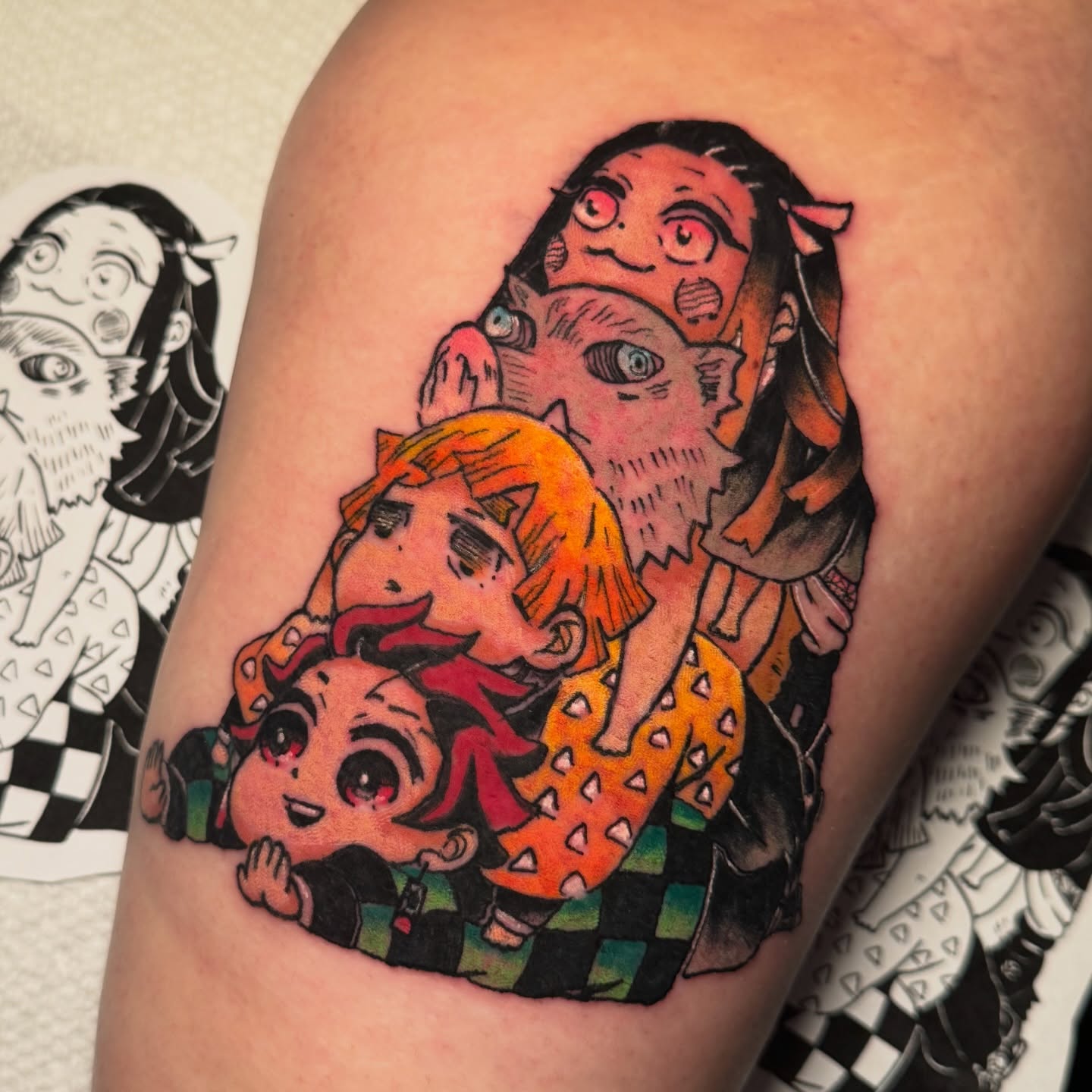 Tattoo by @selena.tattoooss — dotwork, anime