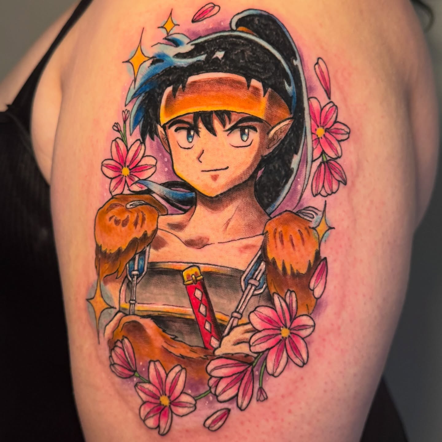 Elf warrior anime tattoo on the shoulder by β‘πΎπππππ π²ππππ