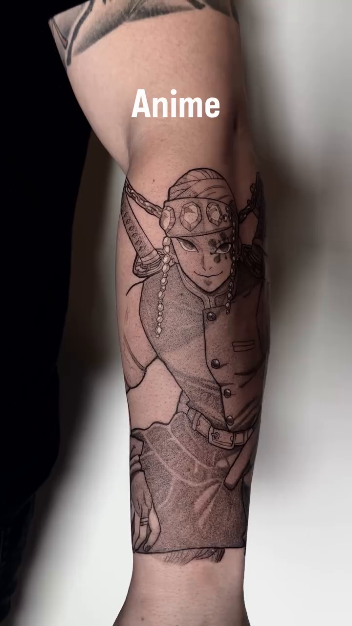 Anime character anime tattoo by Rachel