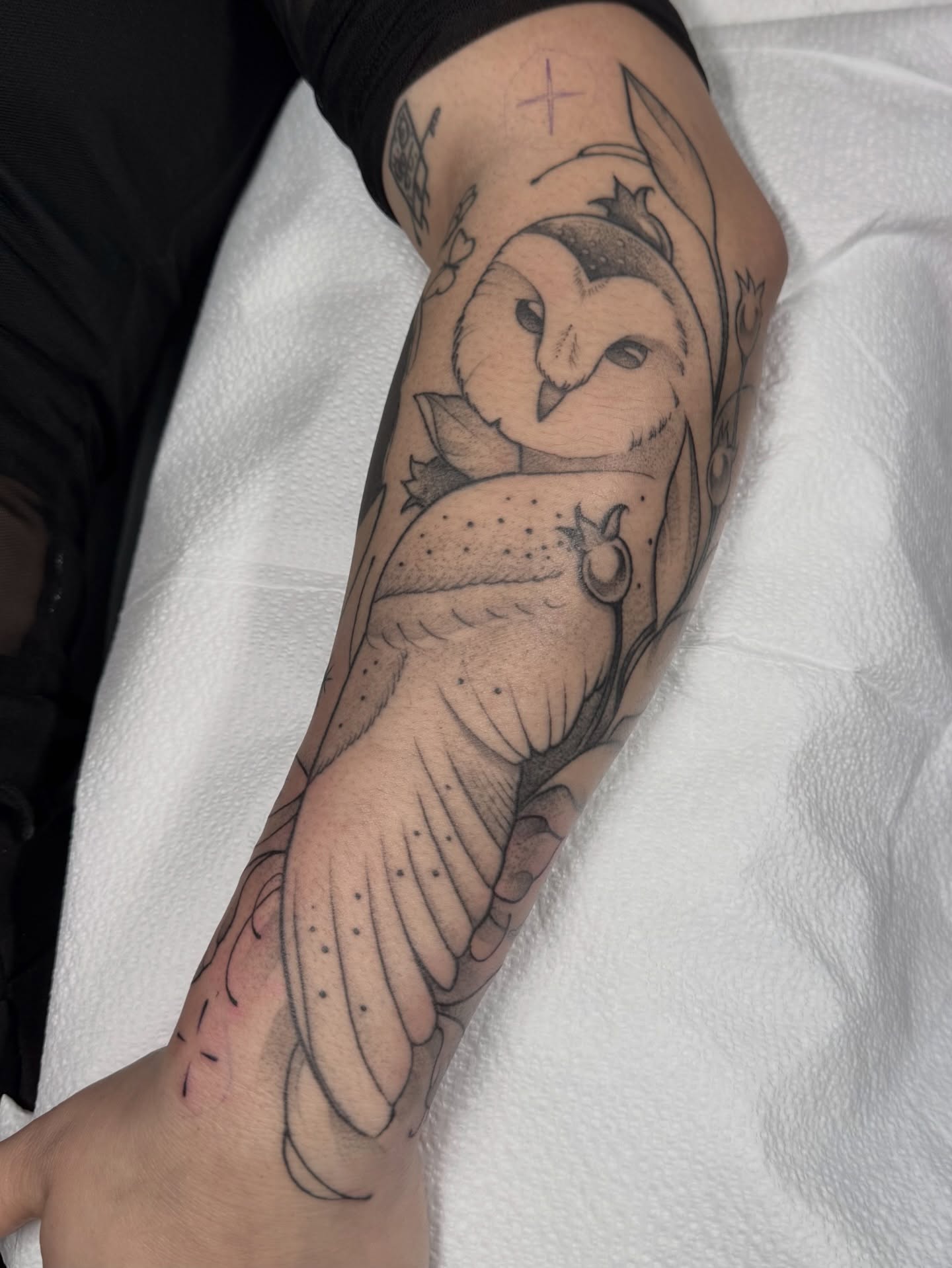 Tattoo by @allyghastly — dotwork, black_and_grey