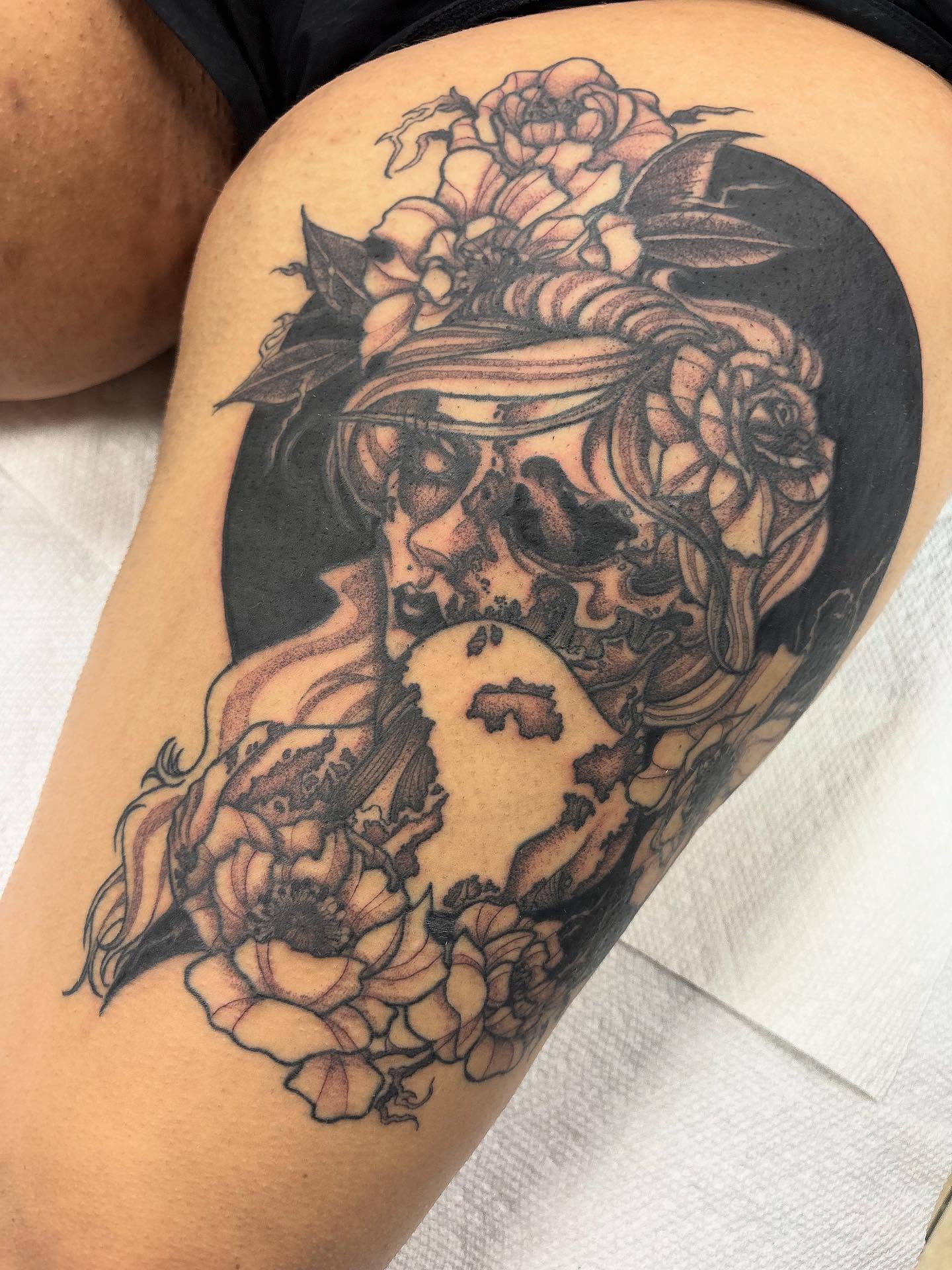 Tattoo by @inkkate_ — black_and_grey, realism