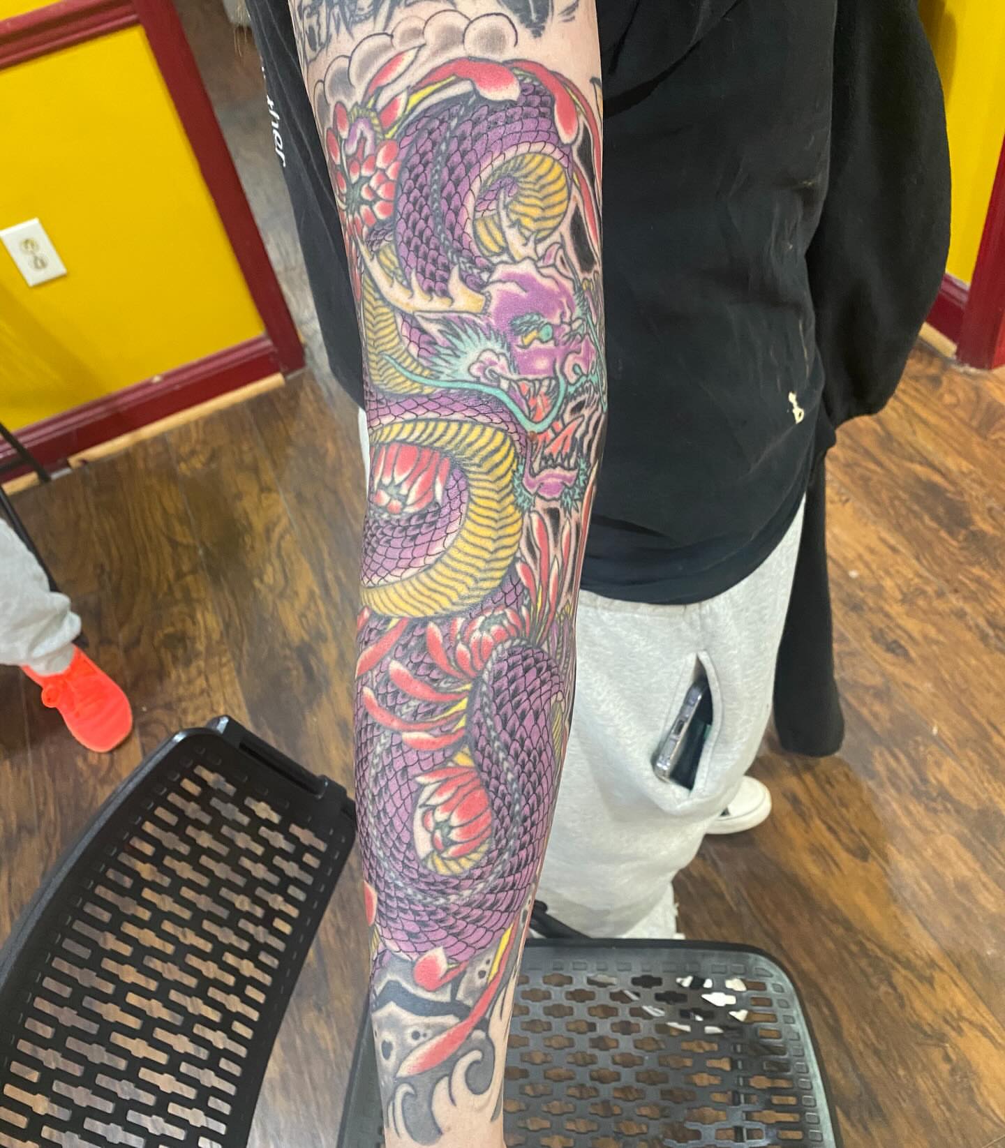 Dragon japanese irezumi tattoo on the forearm by Thomas Cook