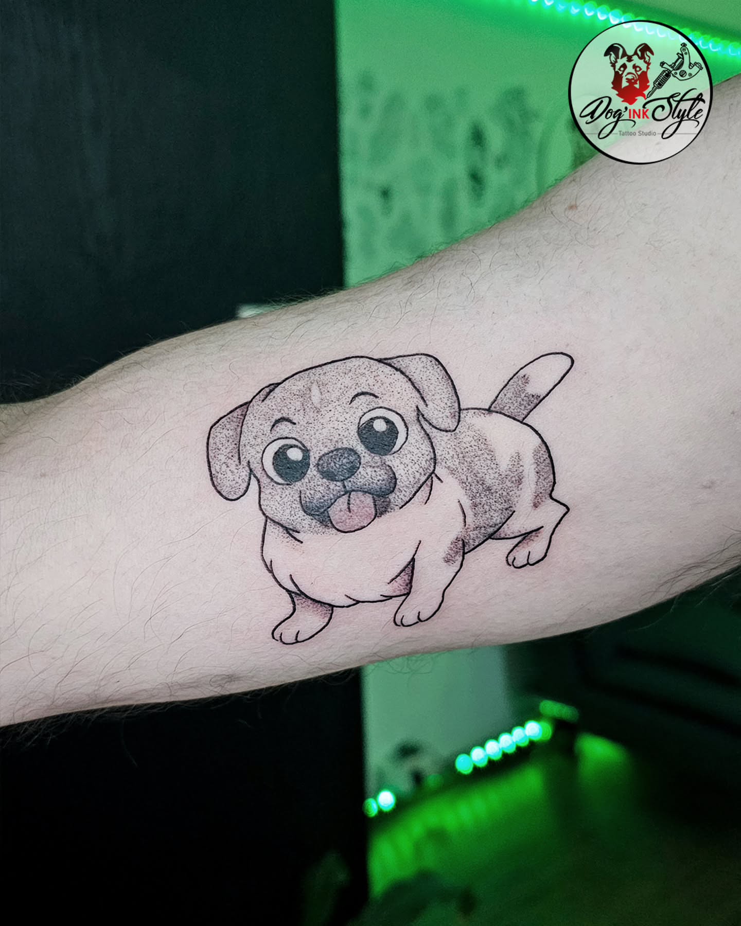Tattoo by @dog_ink_style β dotwork