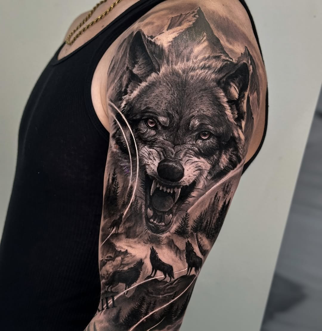 Tattoo by @davidbaenatattoo — realism, black_and_grey