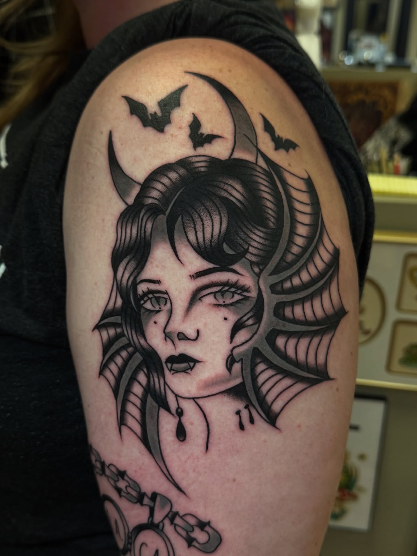 Tattoo by @yummytree โ black_and_grey, dark_realism
