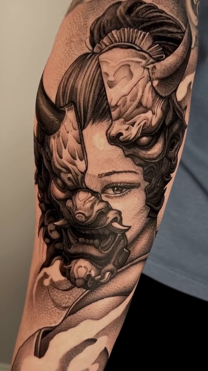 Tattoo by @jonnelson_tattoos — japanese_irezumi, dotwork