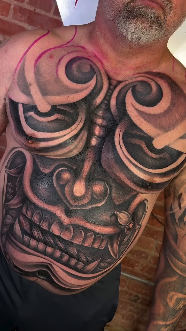 Demonic mask dark realism tattoo by โ๏ธ ๐๐ป๐ธ๐ธ๐ด๐ฎ๐ต๐ต๐ฎ ๐๐ธ๐ถ๐ซ๐ผ๐ฑ๐ฎ๐ต๐ต๐ฎ โ๏ธ