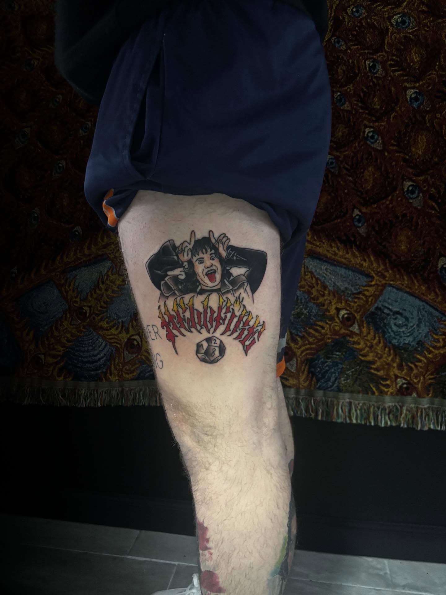 Tattoo by @sheeran_2 — anime, dotwork