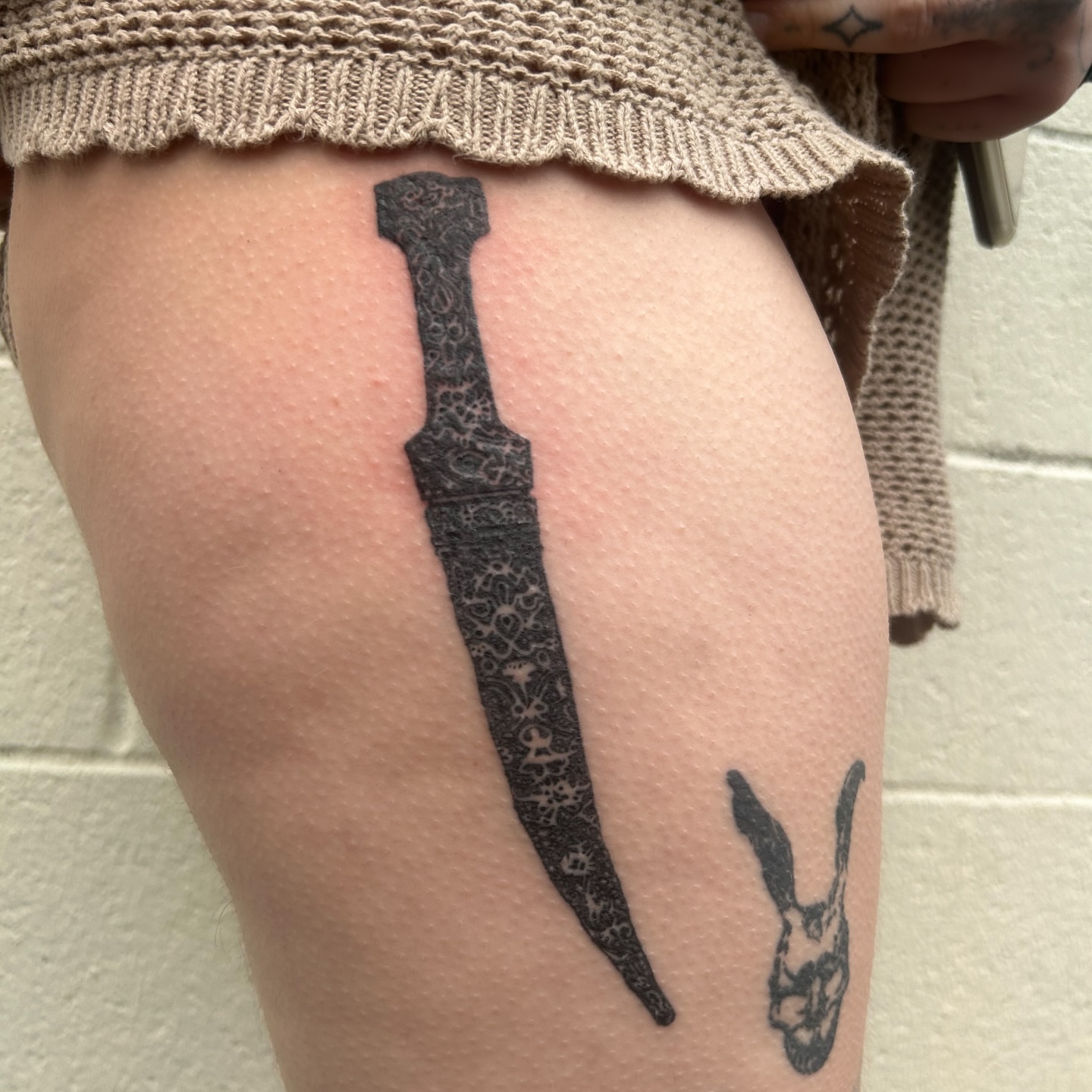 Tattoo by @furcoat444 β black_and_grey