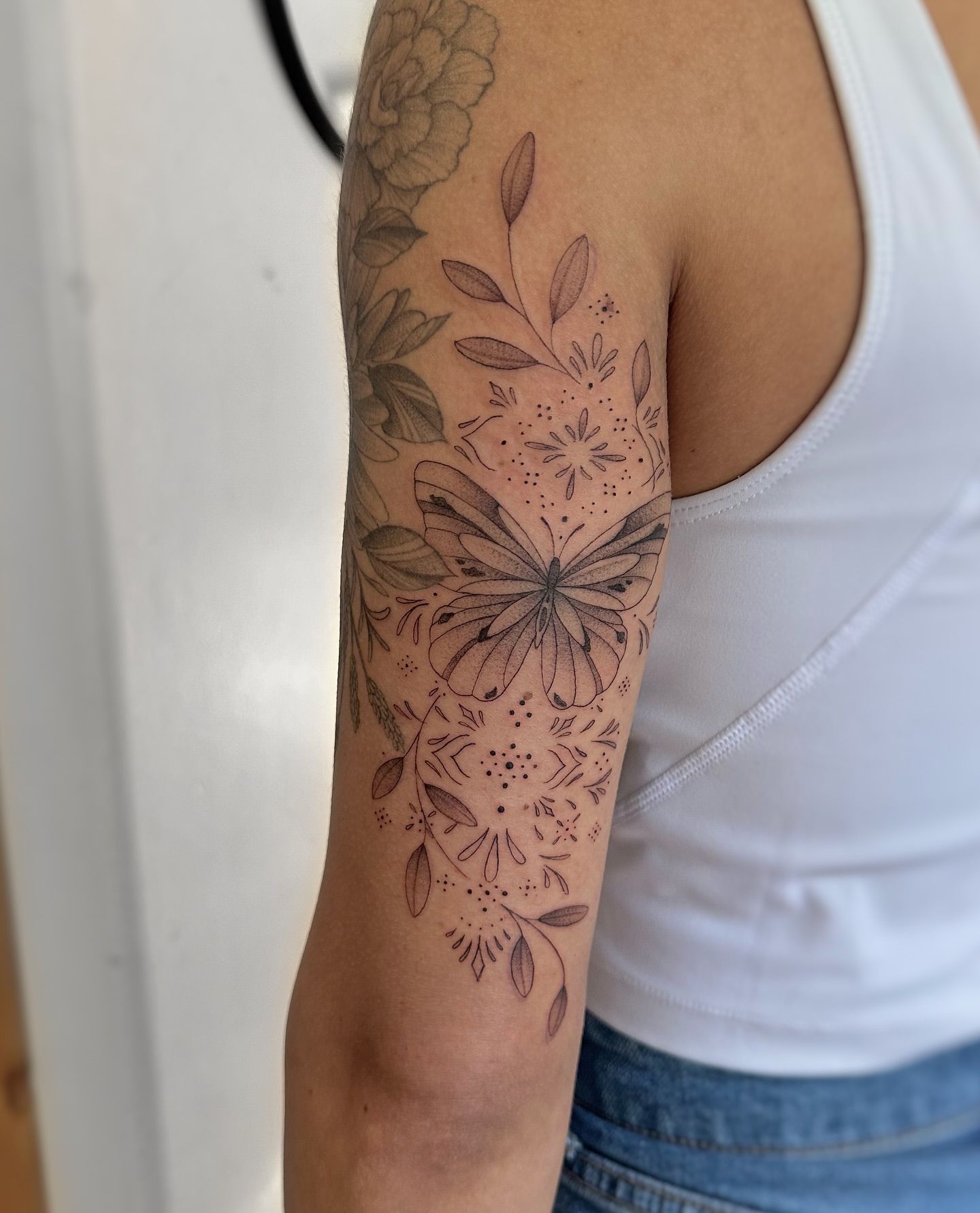 Tattoo by @art.byjaclyn — dotwork, black_and_grey