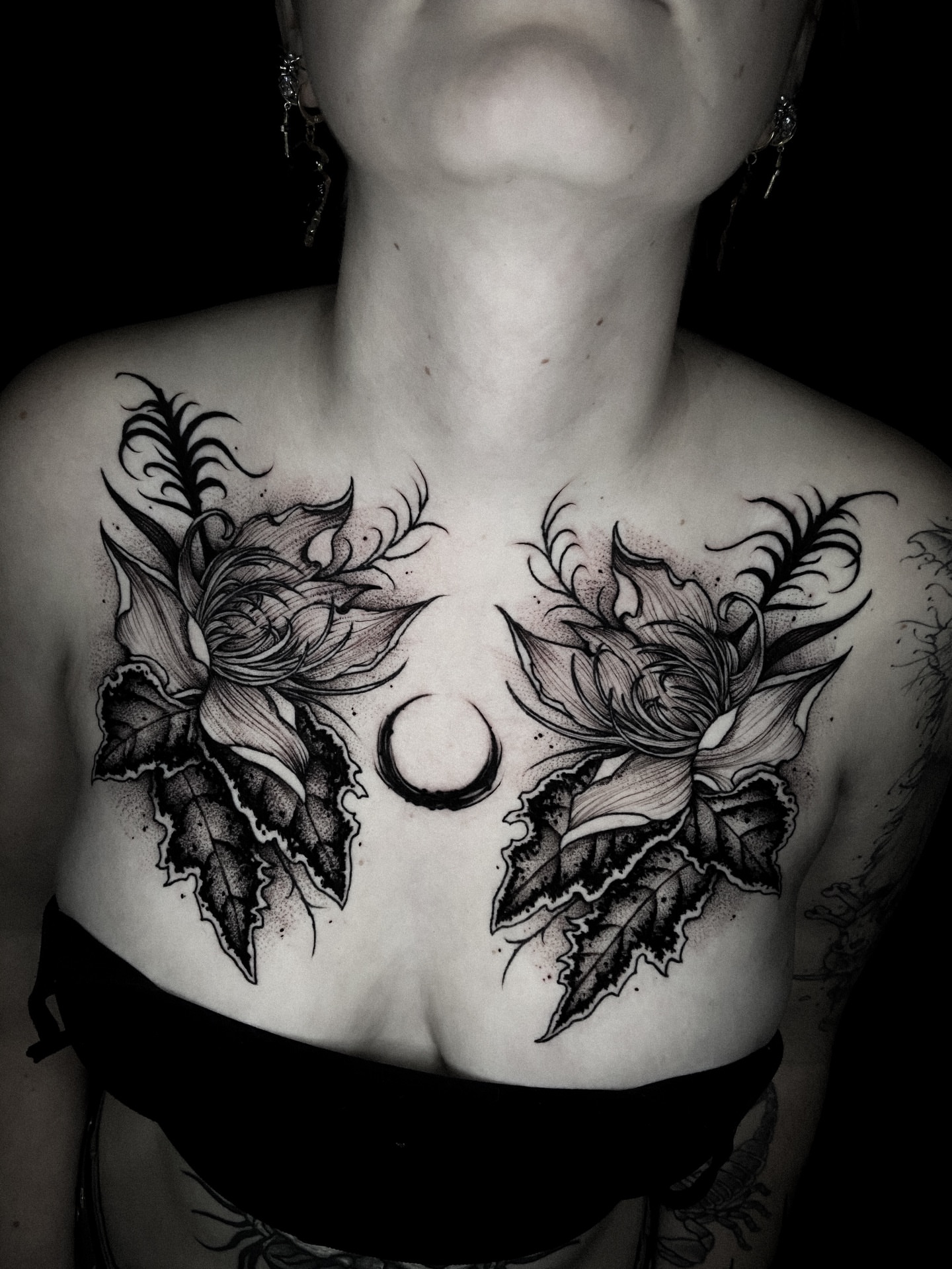 Tattoo by @bunche_tattoo — dotwork, black_and_grey