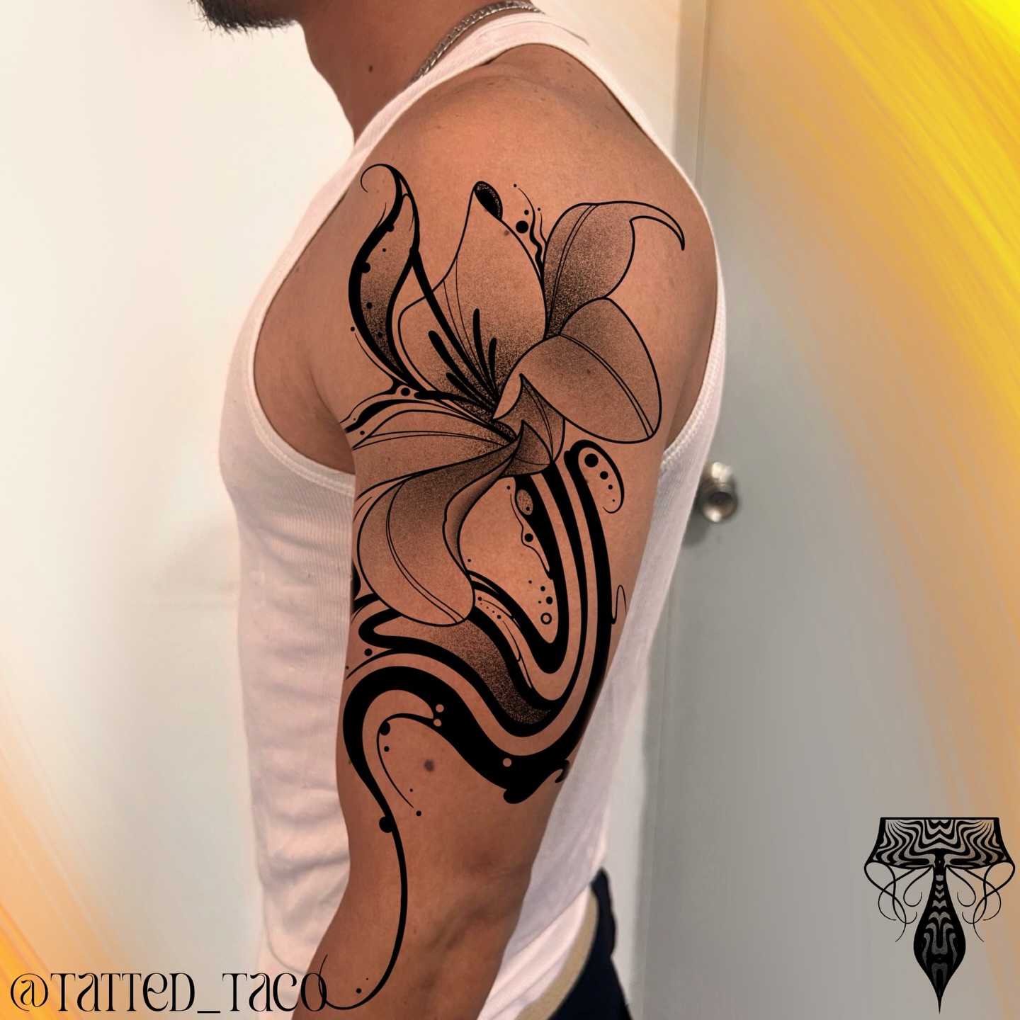 Tattoo by @tatted_taco โ dotwork, black_and_grey