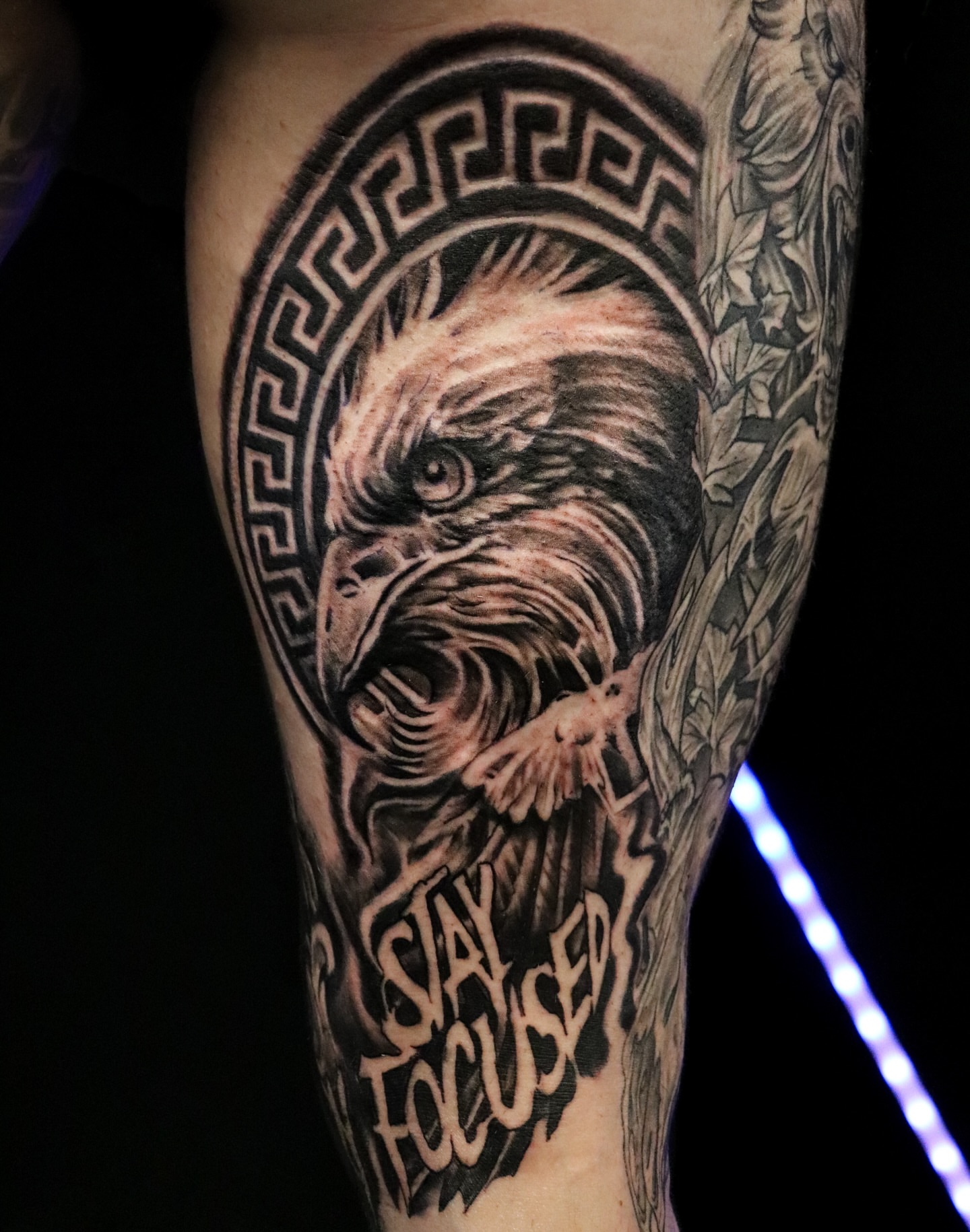 Eagle head realism tattoo on the forearm by Beto Tats, Round Rock, Texas
