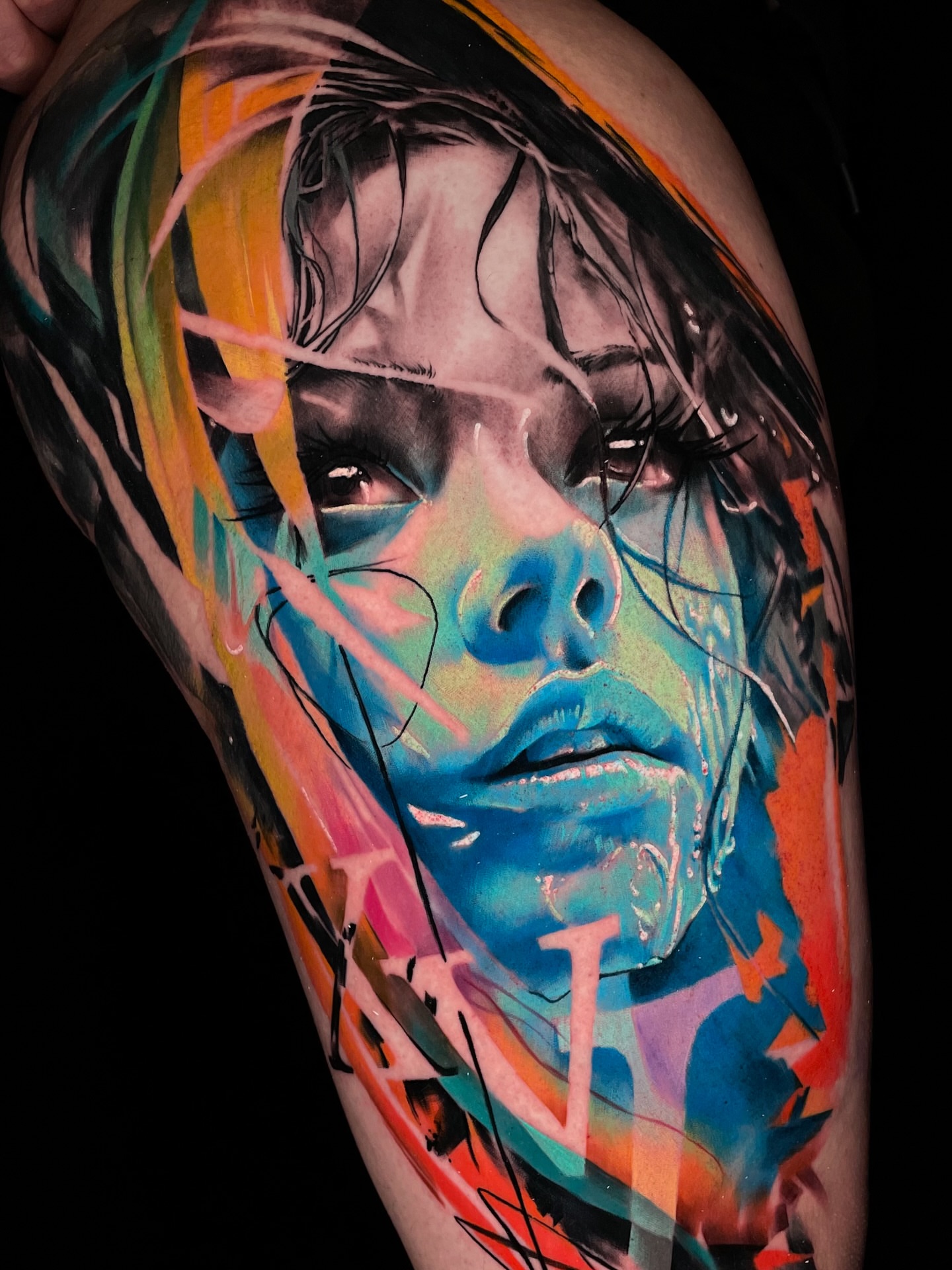 Portrait realism tattoo on the forearm by Juan Pablo Molina