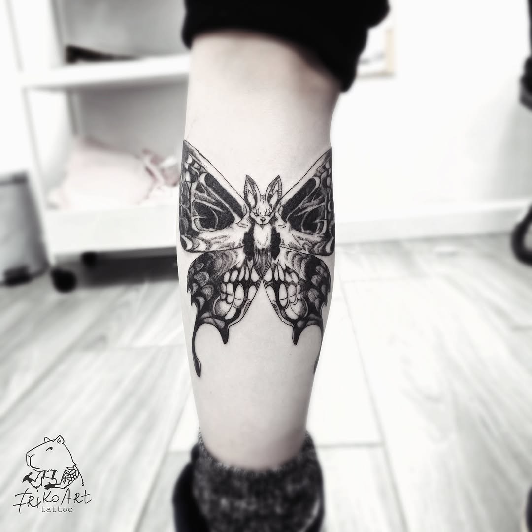 Tattoo by @irikoart_tattoo — black_and_grey, dark_realism