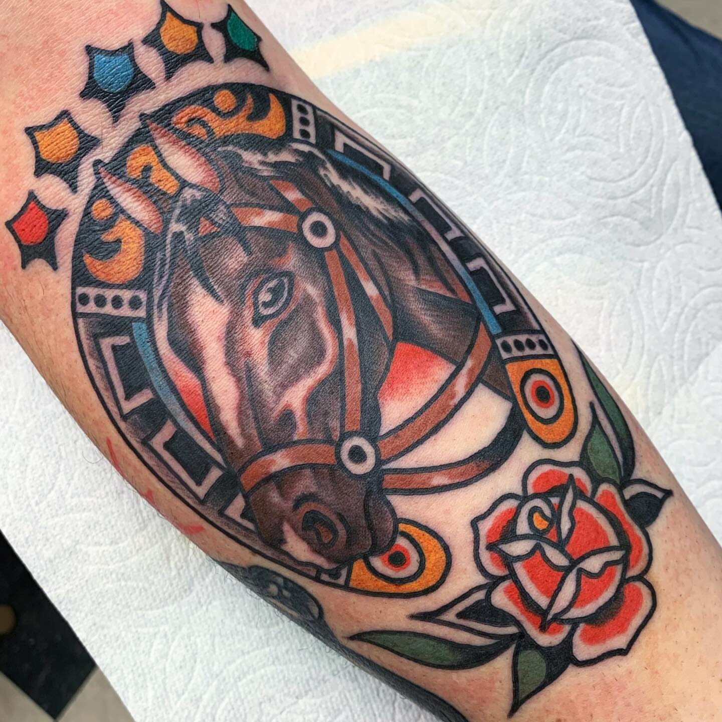 Tattoo by @wyattvandergeest — american_traditional, geometric