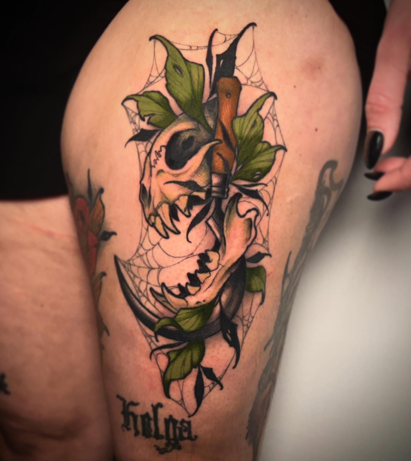 Tattoo by @rbornetattoo — american_traditional, dark_realism
