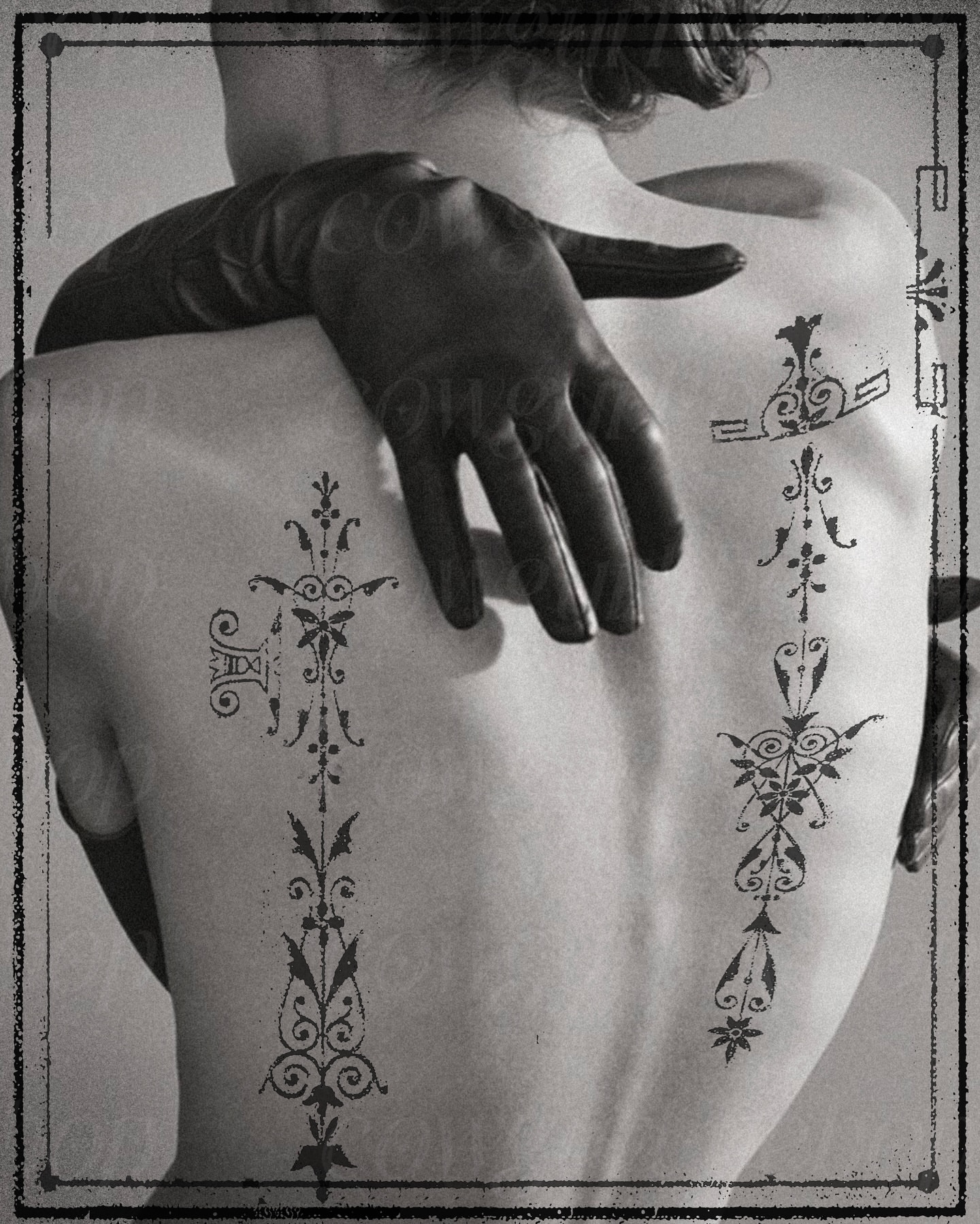 Crosses ornamental tattoo on the back by Olivia