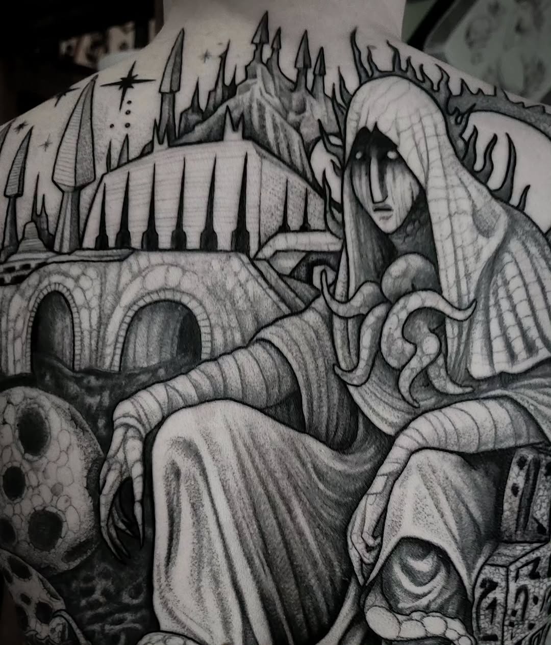 Tattoo by @el_tejon โ black_and_grey, dark_realism