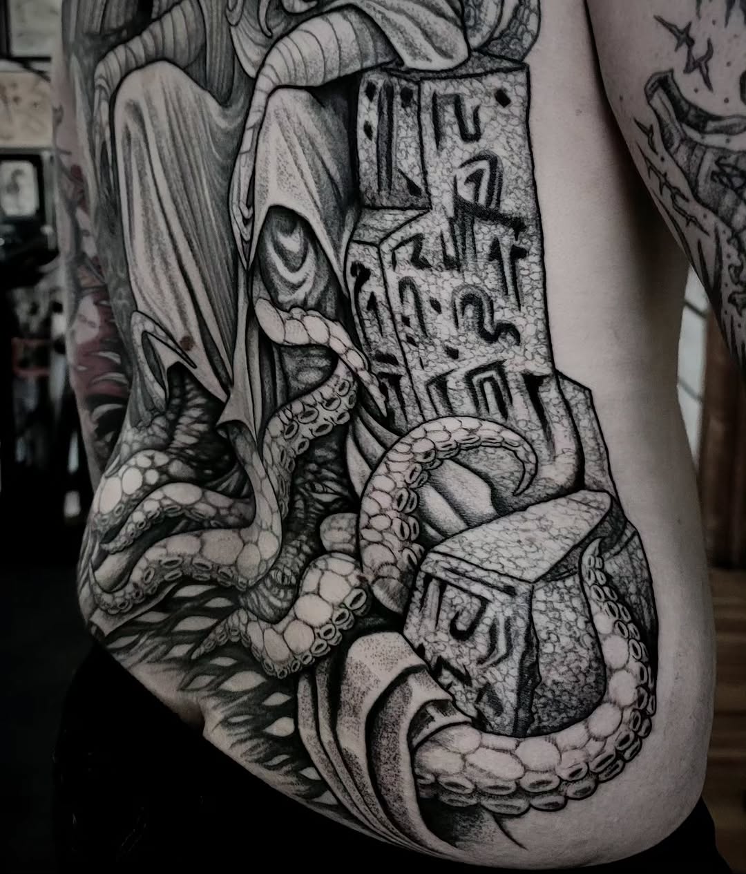 Tattoo by @el_tejon โ dark_realism, black_and_grey