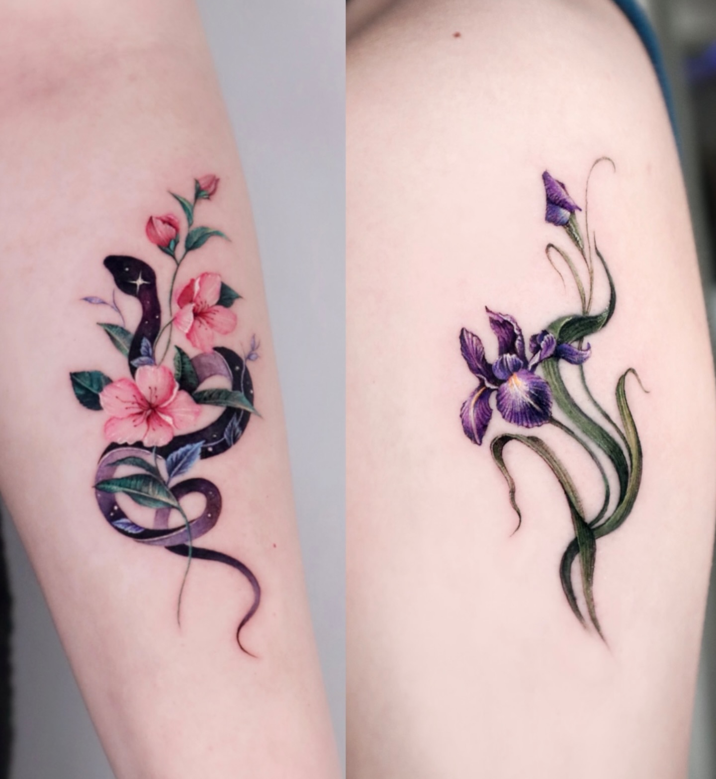 Tattoo by @miiu_tattoo — watercolor, realism