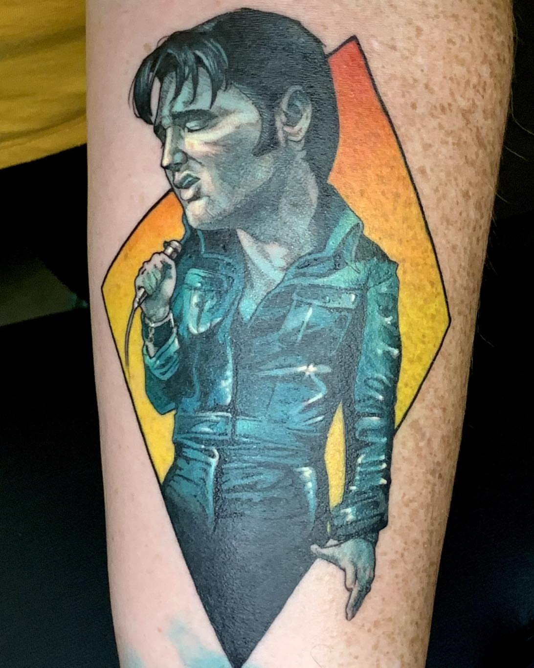 Elvis presley realism tattoo on the forearm by Harper Clark